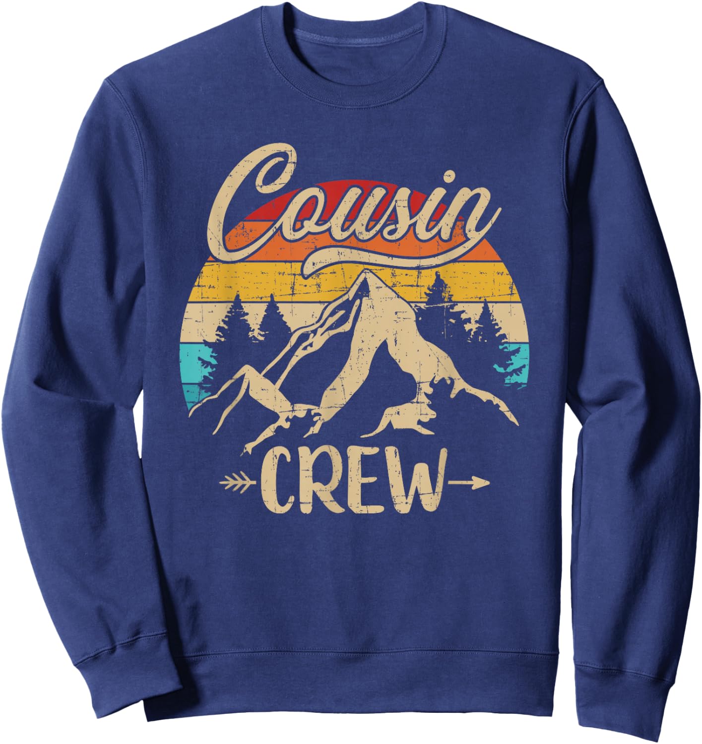 Retro cousin crew camping outdoor summer camp Sweatshirt - Sweatshirt | Navy