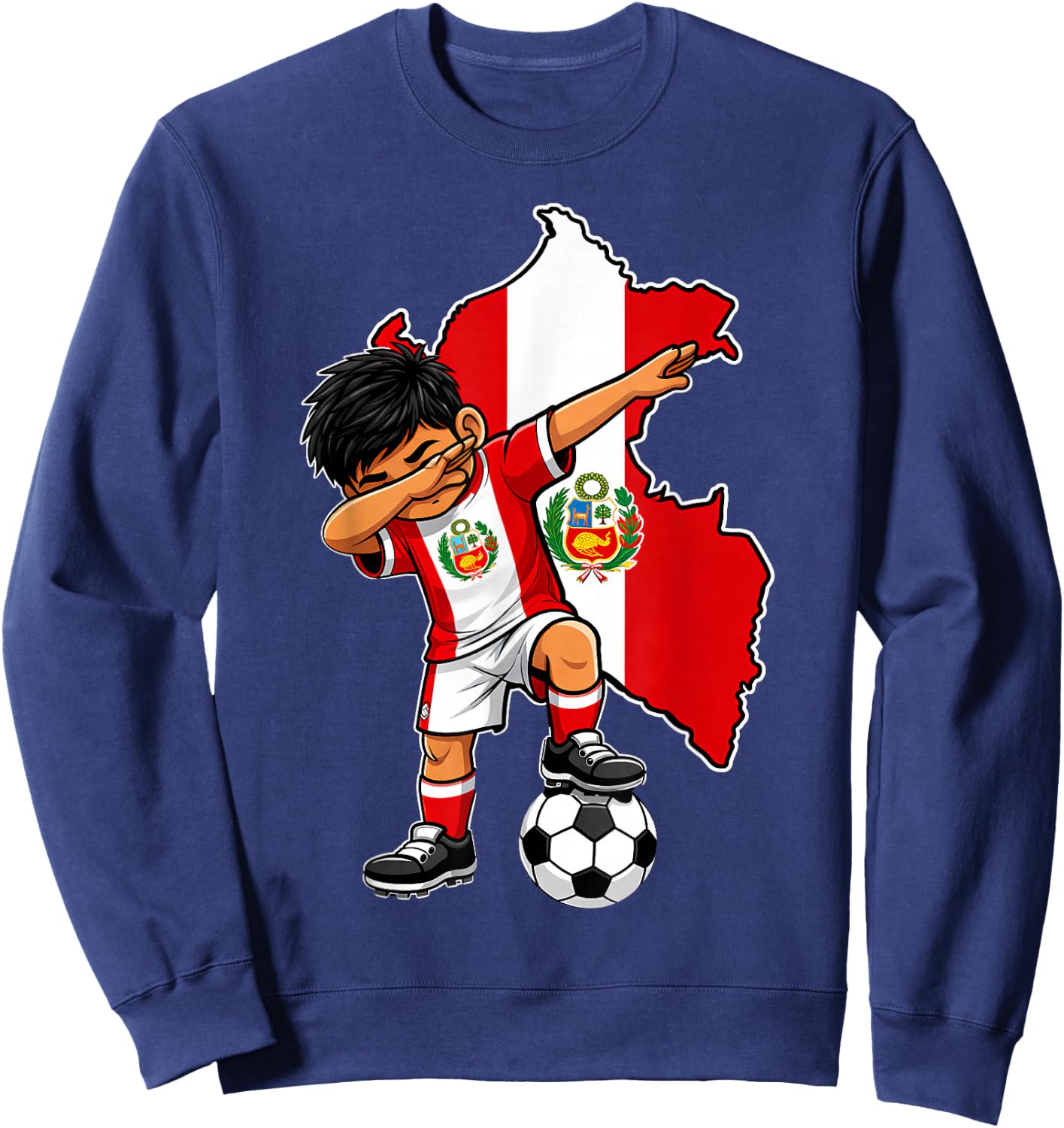 Soccer Peru Jersey Boy Peruvian Boys Sweatshirt - Sweatshirt | Navy
