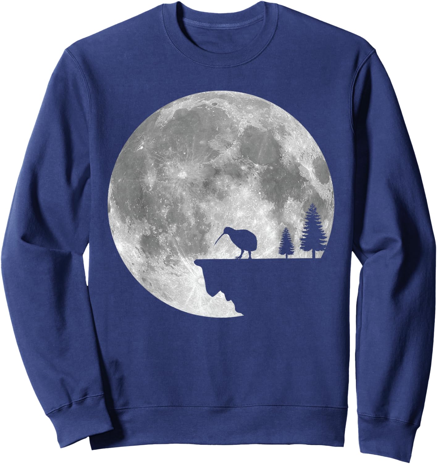 Great Kiwi Bird Moon Design Nature Kiwis Sweatshirt - Sweatshirt | Navy