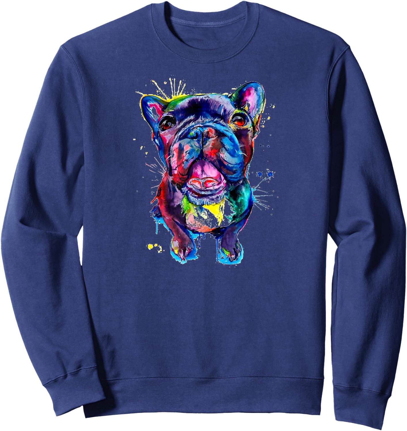 French Bulldog Pug Pit bull Pet Puppy Cute Art Sweatshirt - Sweatshirt | Navy