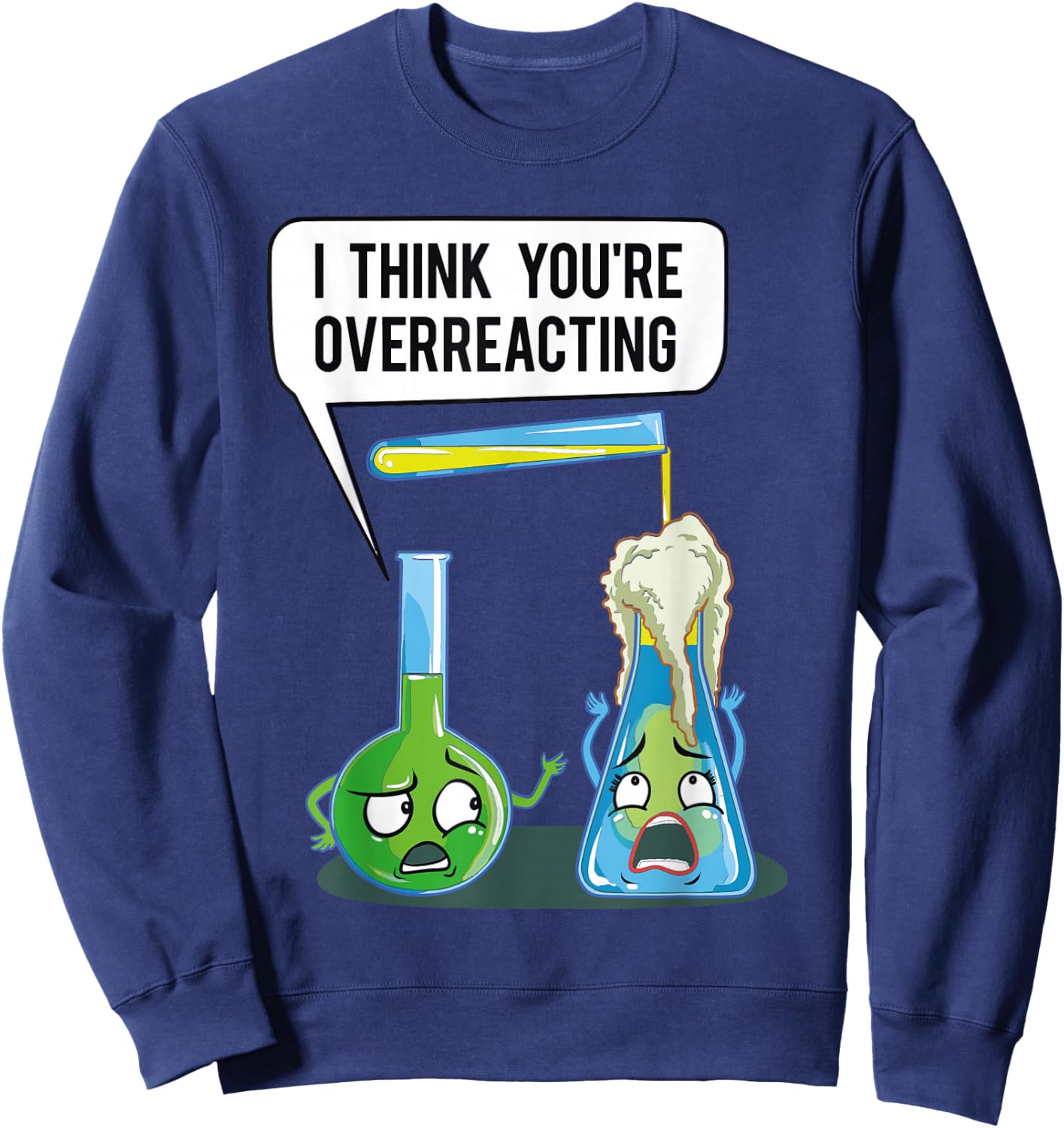 Overreacting -Adults Funny , Black, Small, Short Sleeve Sweatshirt - Sweatshirt | Navy