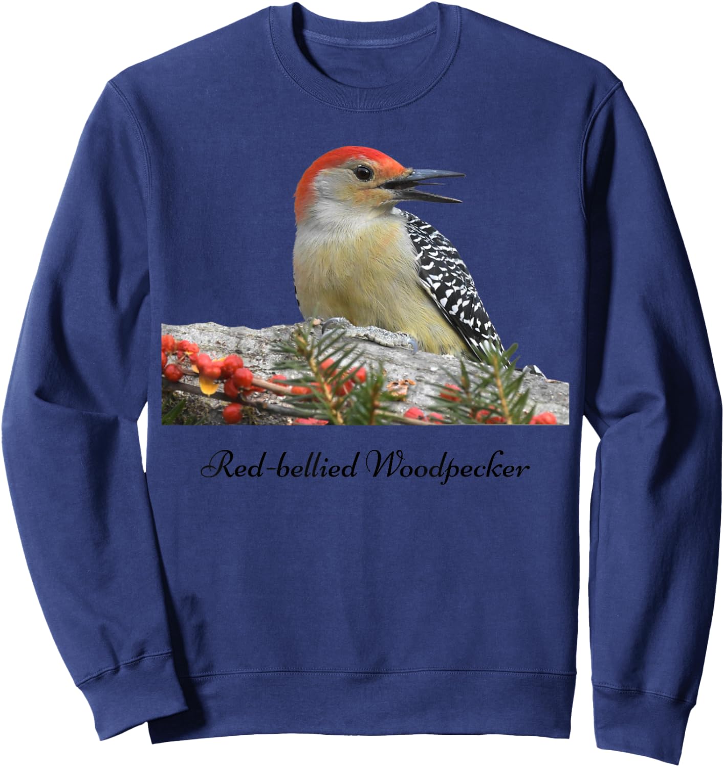 Red-bellied Woodpecker Bird Ornithology Sweatshirt - Sweatshirt | Navy