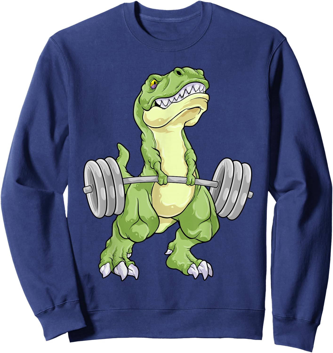 Dinosaur Gym Weightlifting T-Rex Fitness Workout Deadlift Sweatshirt - Sweatshirt | Navy