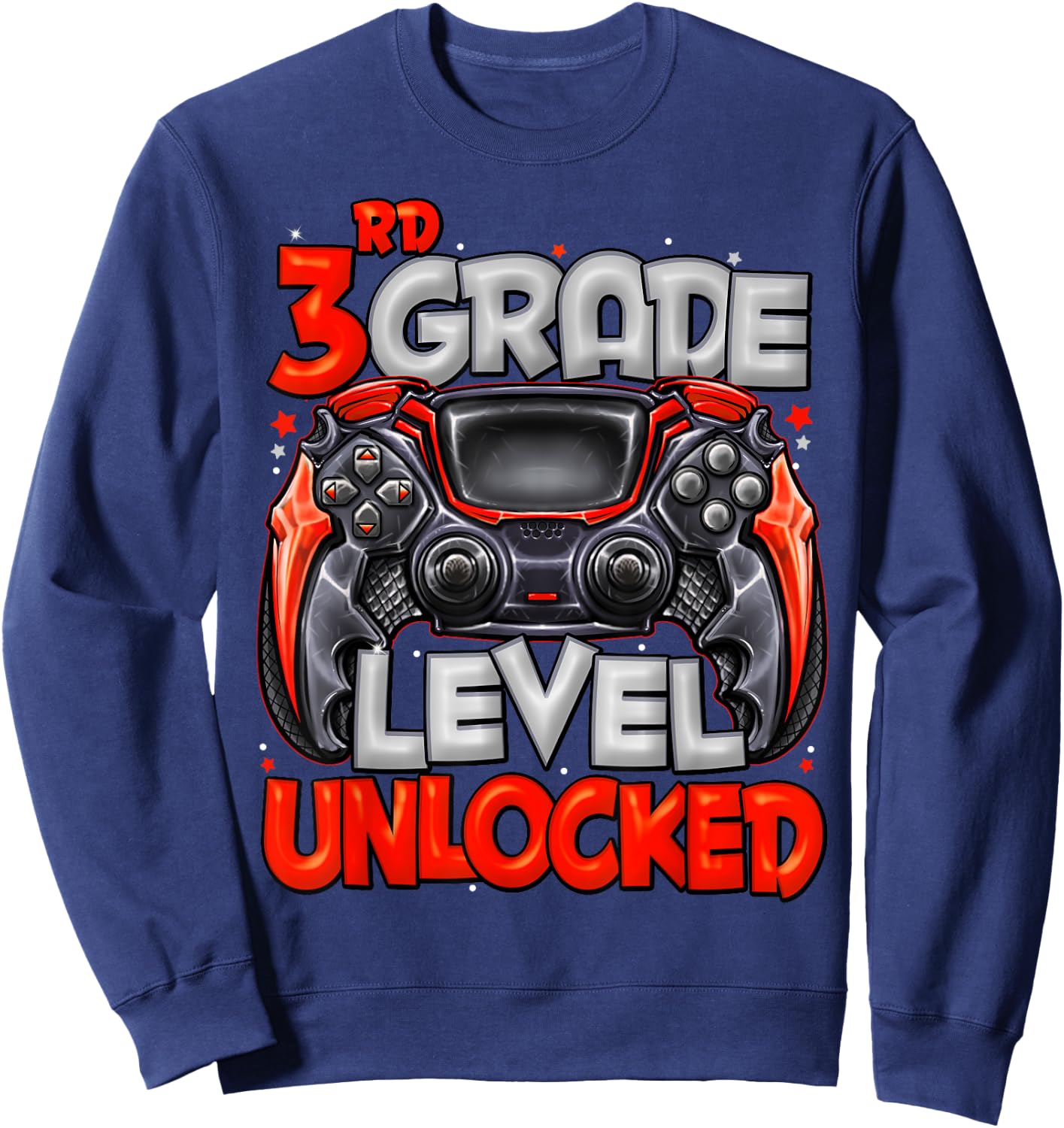 3rd Grade Level Unlocked Game On 3rd Grade Back To School Sweatshirt - Sweatshirt | Navy