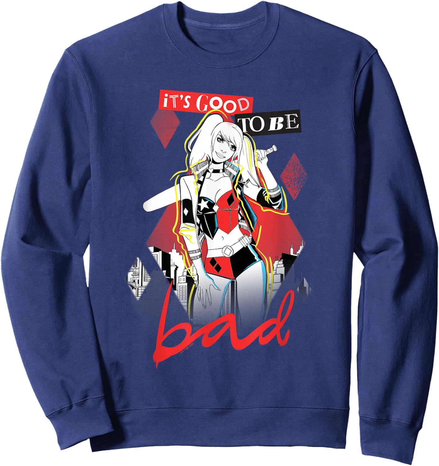 Harley Quinn Good to be Bad Black Sweatshirt - Sweatshirt | Navy