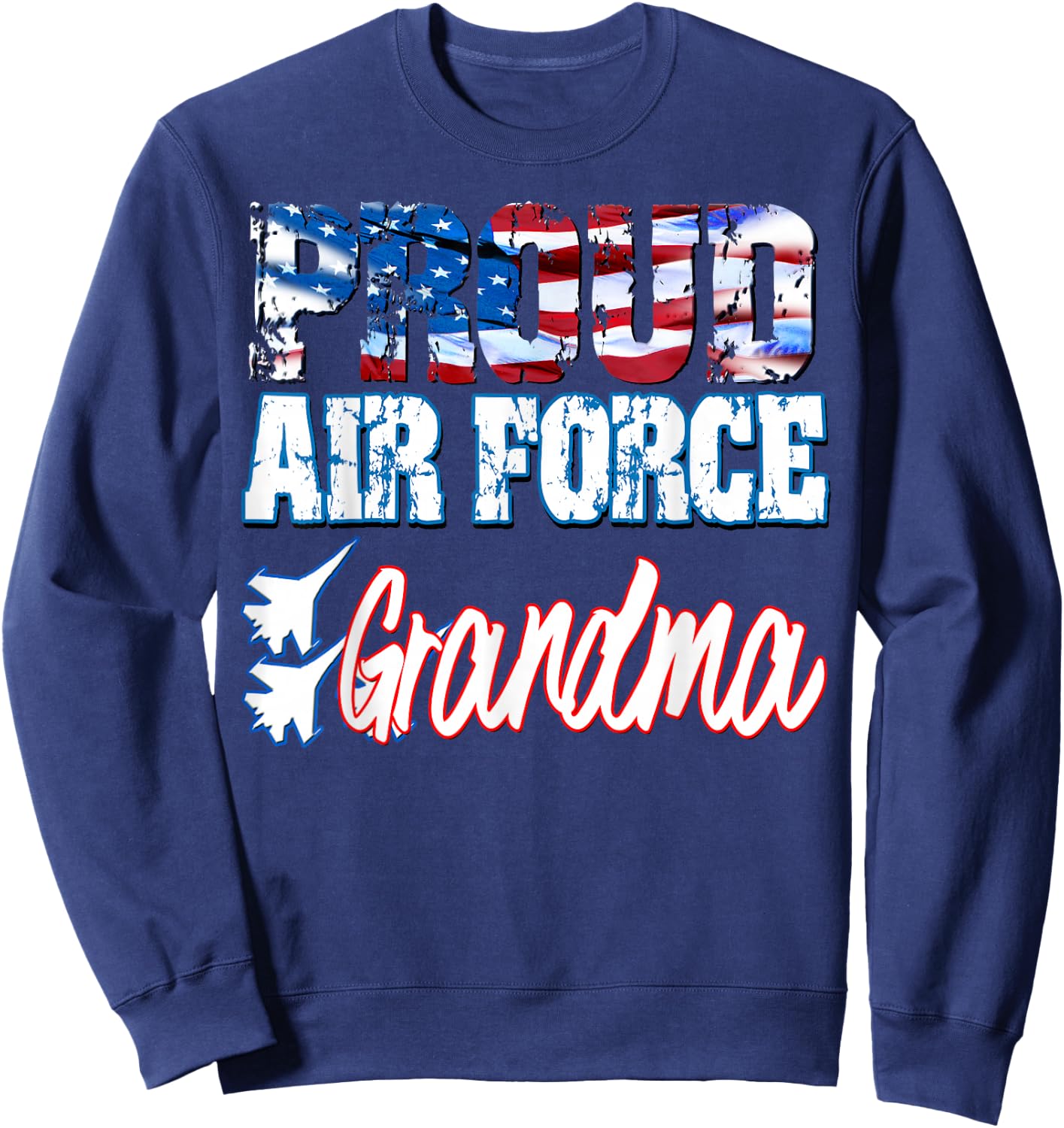 Proud Air Force for Grandma USA Grandparents Day Women Sweatshirt - Sweatshirt | Navy