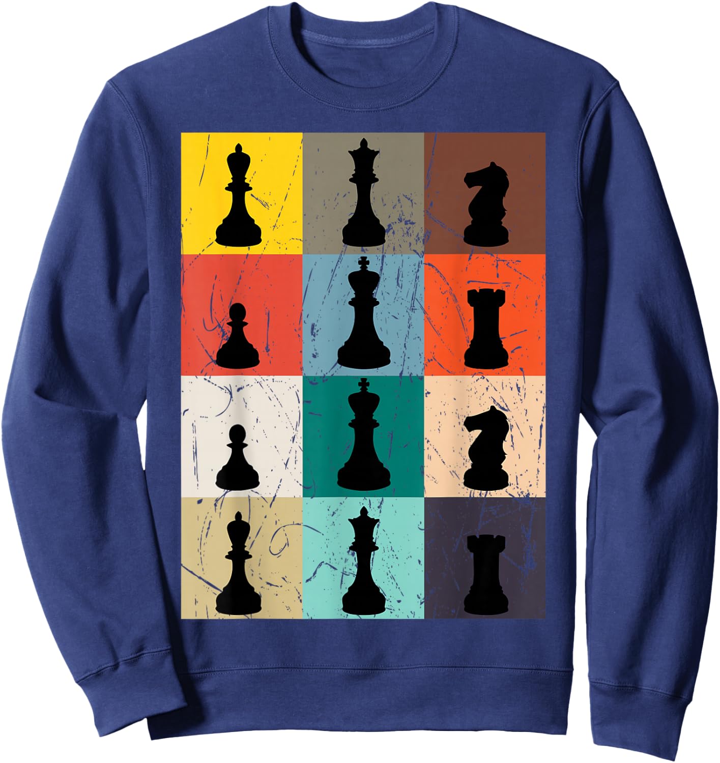 Chess Players Boardgame Pieces Checkmate Sweatshirt - Sweatshirt | Navy