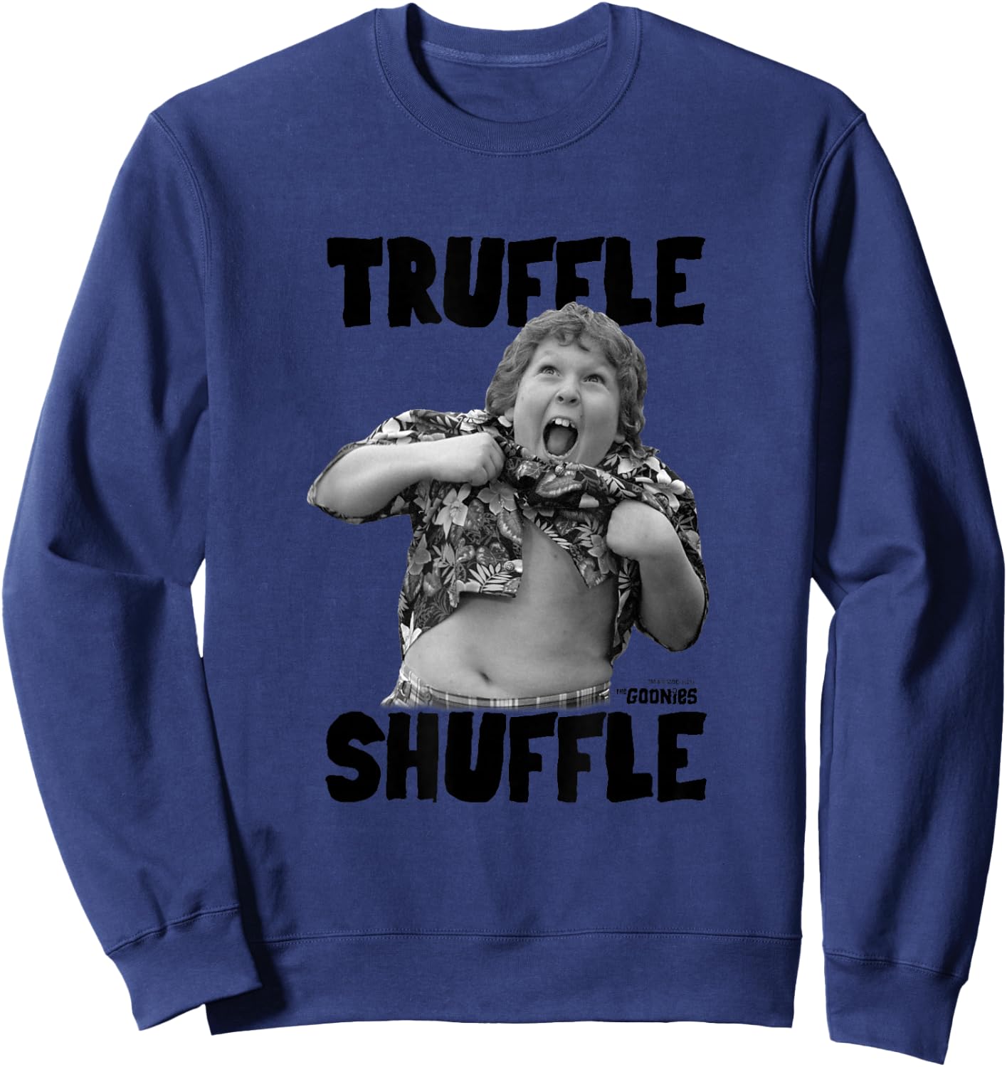 The Goonies Black and White Truffle Shuffle Photo Movie Sweatshirt - Sweatshirt | Navy