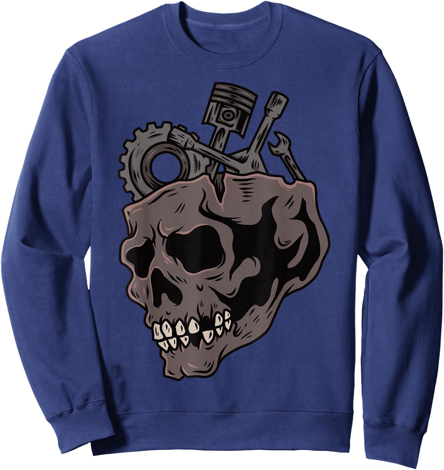 Mechanic Tool Skull Sweatshirt - Sweatshirt | Navy