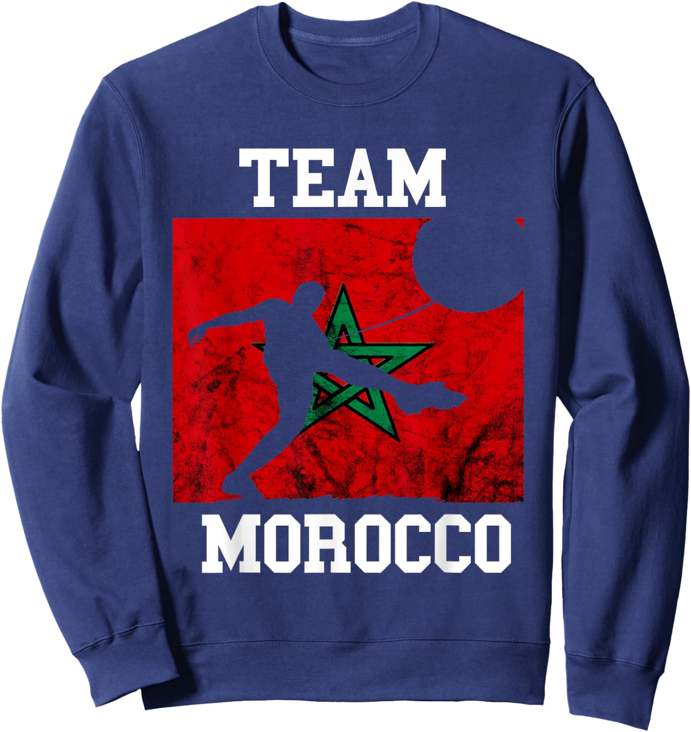 Morocco Moroccan Soccer Team Moroccan Pride Morocco Flag Sweatshirt - Sweatshirt | Navy