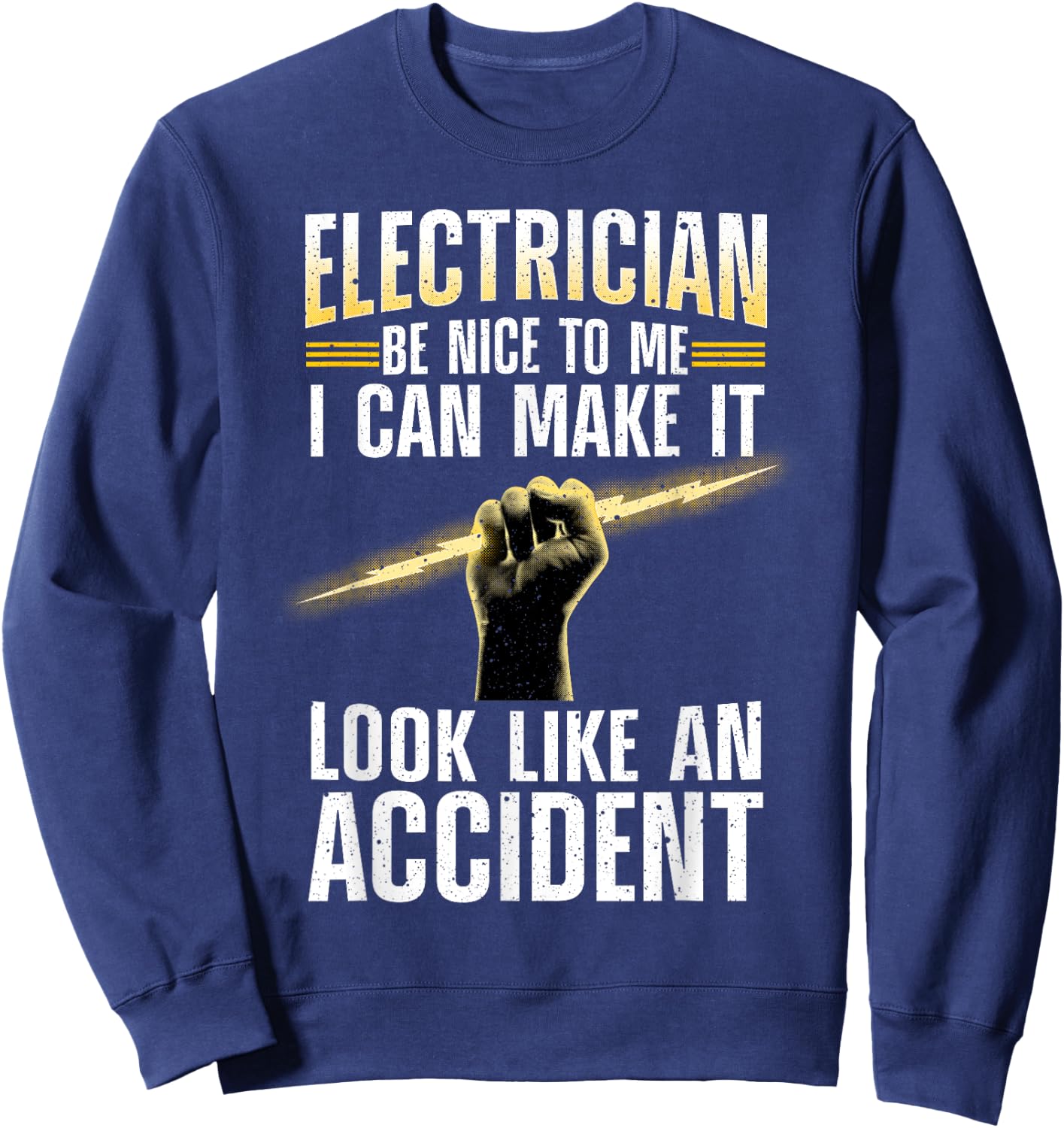 Funny Electrician Art Women Professional Electrician Sweatshirt - Sweatshirt | Navy