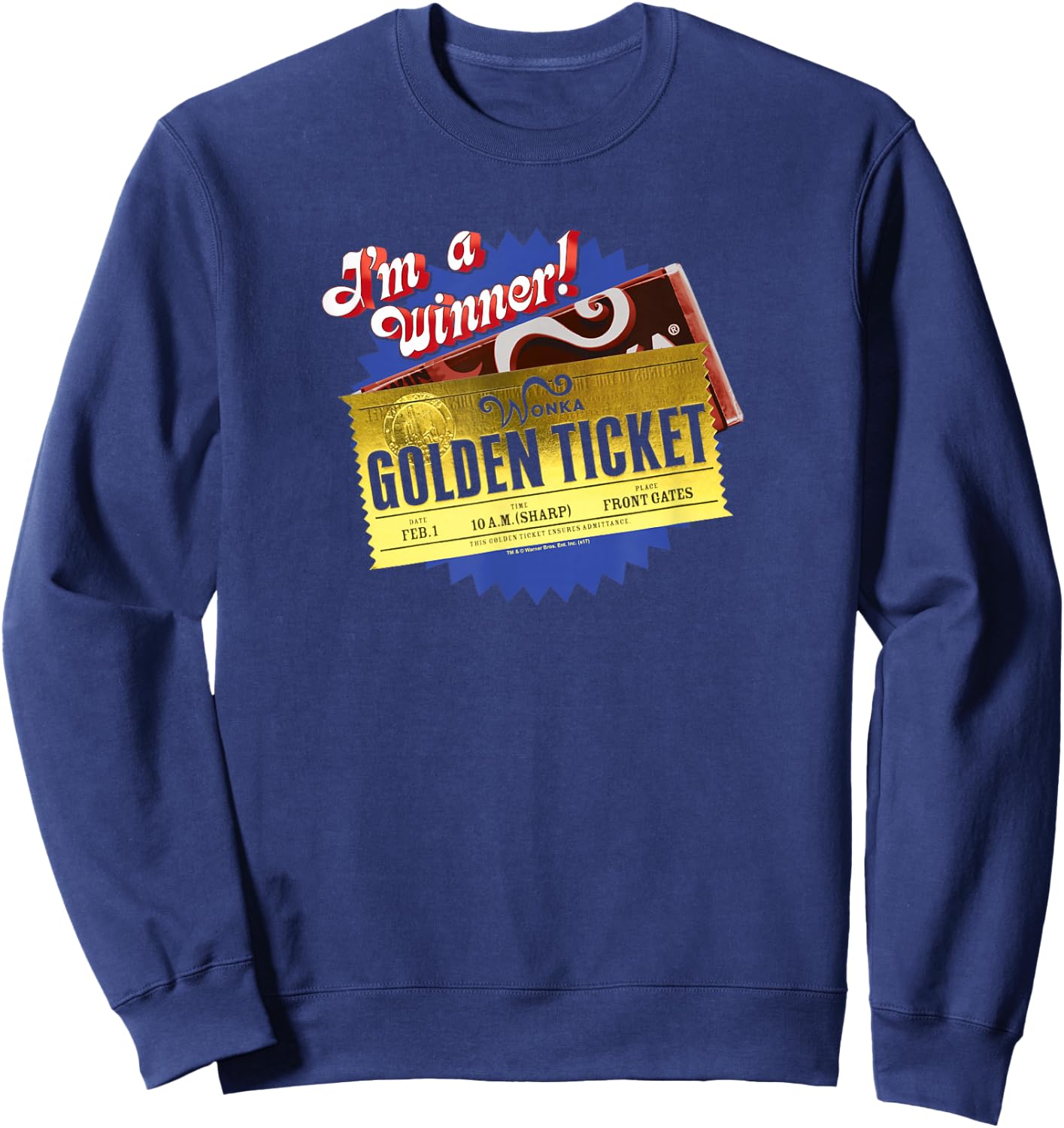 Charlie and The Chocolate Factory Golden Ticket Small Sweatshirt - Sweatshirt | Navy