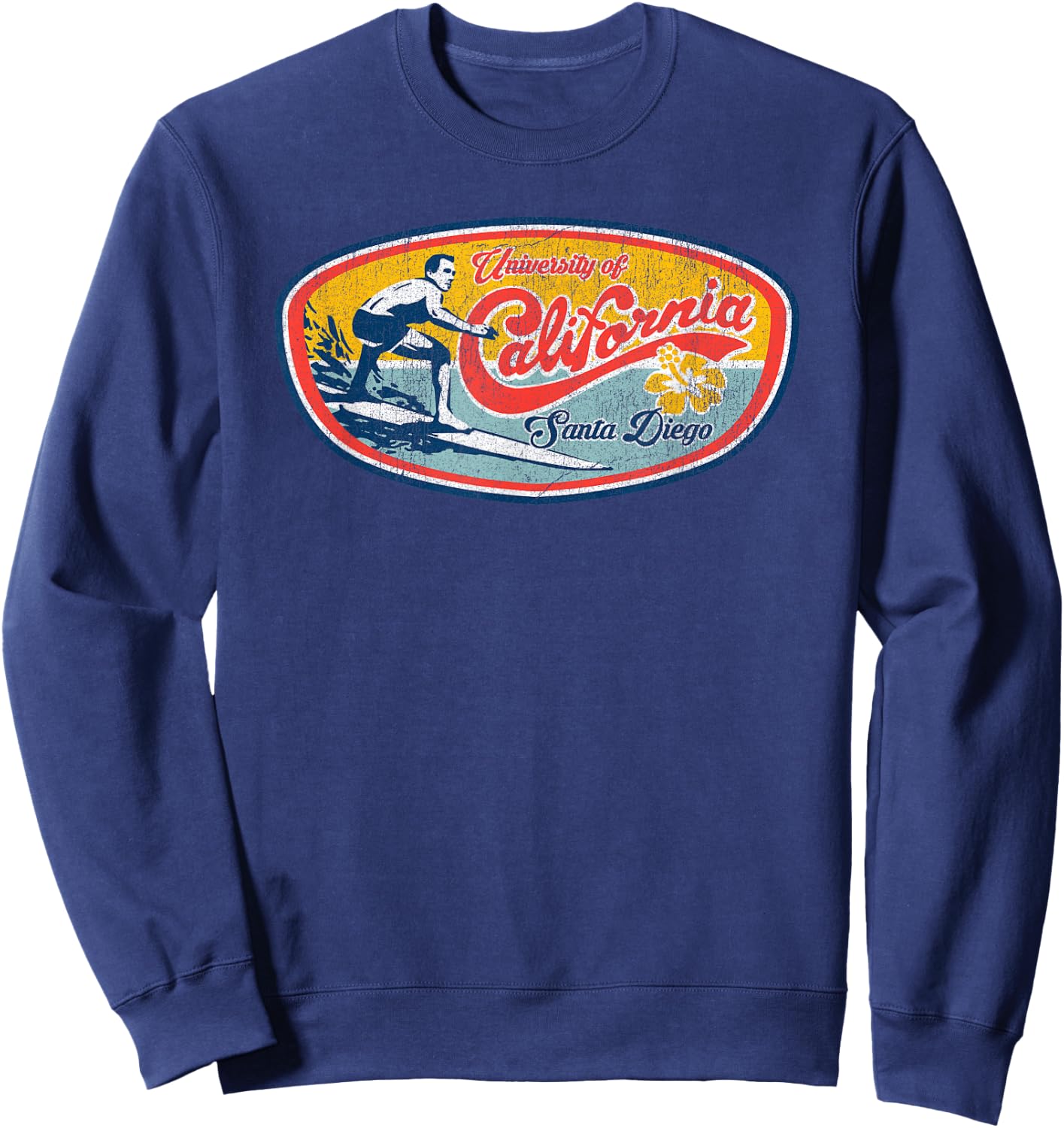 Vintage Retro Surf Style UCSD Sweatshirt - Sweatshirt | Navy