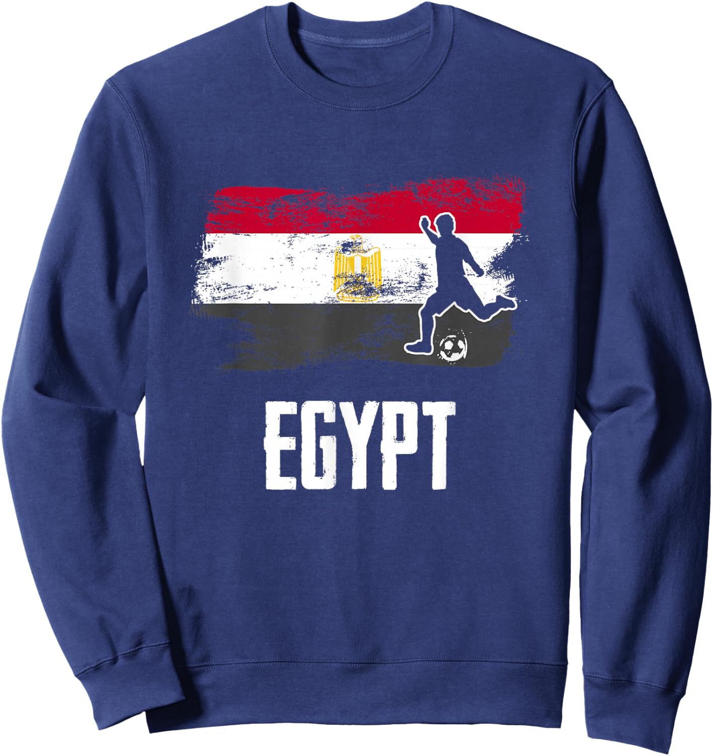 Egypt Flag Jersey Egyptian Soccer Team Egyptian Sweatshirt - Sweatshirt | Navy