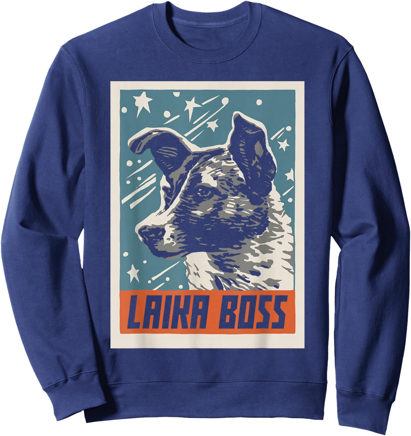 Laika Boss - USSR Soviet Space Dog Sweatshirt - Sweatshirt | Navy