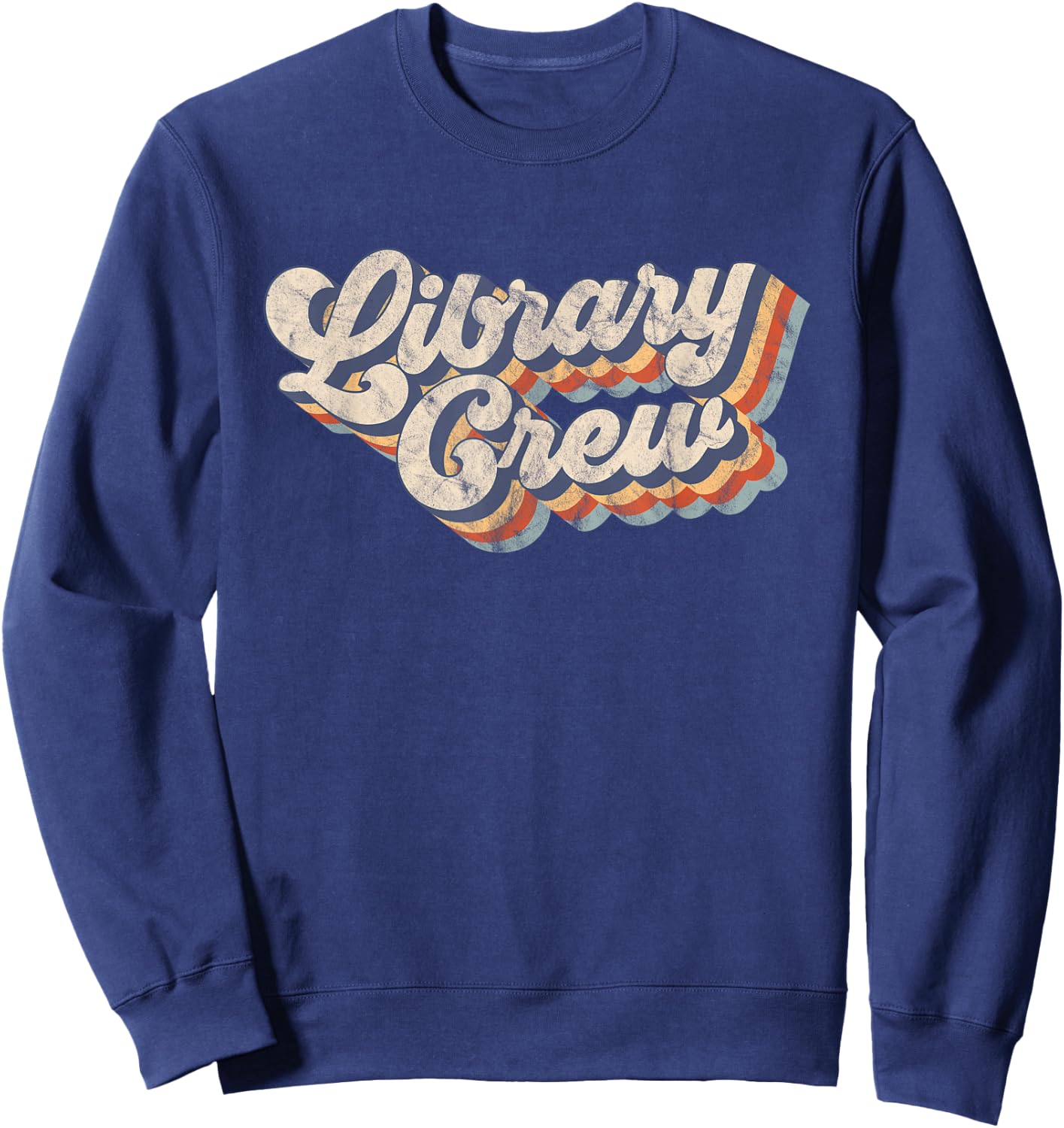 Library Crew Librarian Bookworm Vintage Retro Men Sweatshirt - Sweatshirt | Navy