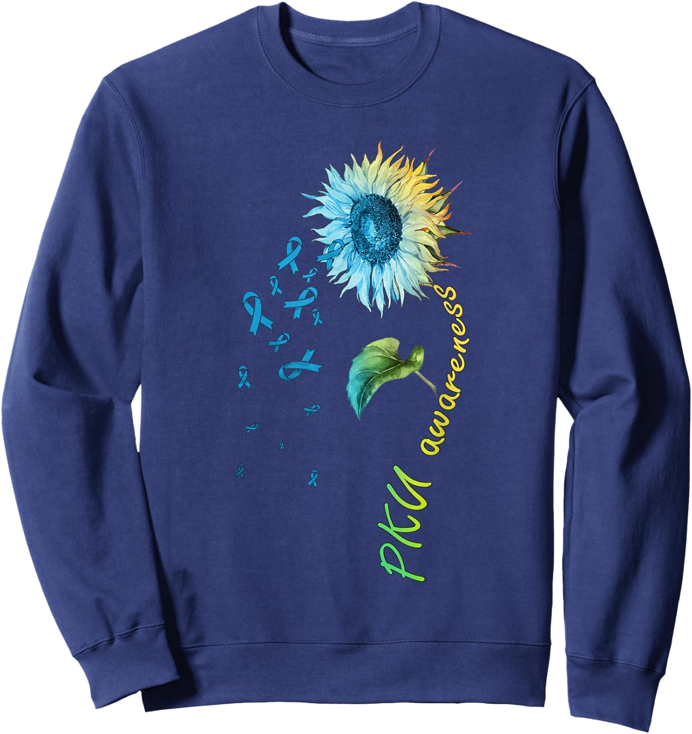 PKU Awareness Sunflower Sweatshirt - Sweatshirt | Navy