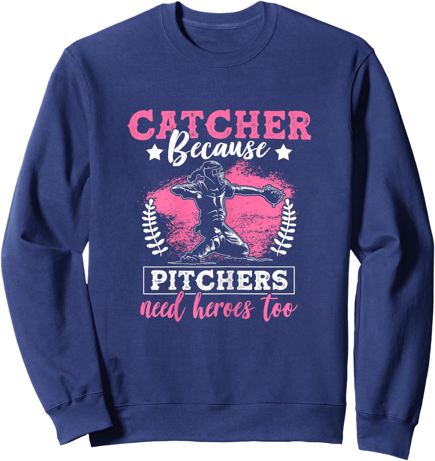 Funny Softball Lover Graphic Women Girls Softball Catcher Sweatshirt - Sweatshirt | Navy