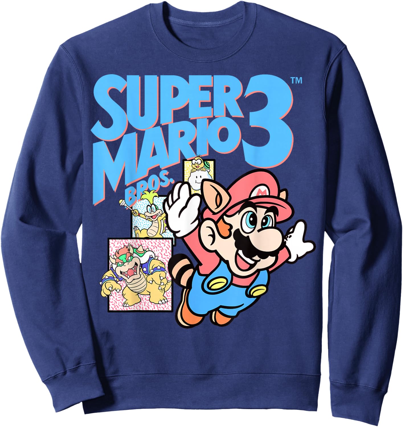 Super Mario 3 Flying Mario Group Shot Poster Sweatshirt - Sweatshirt | Navy