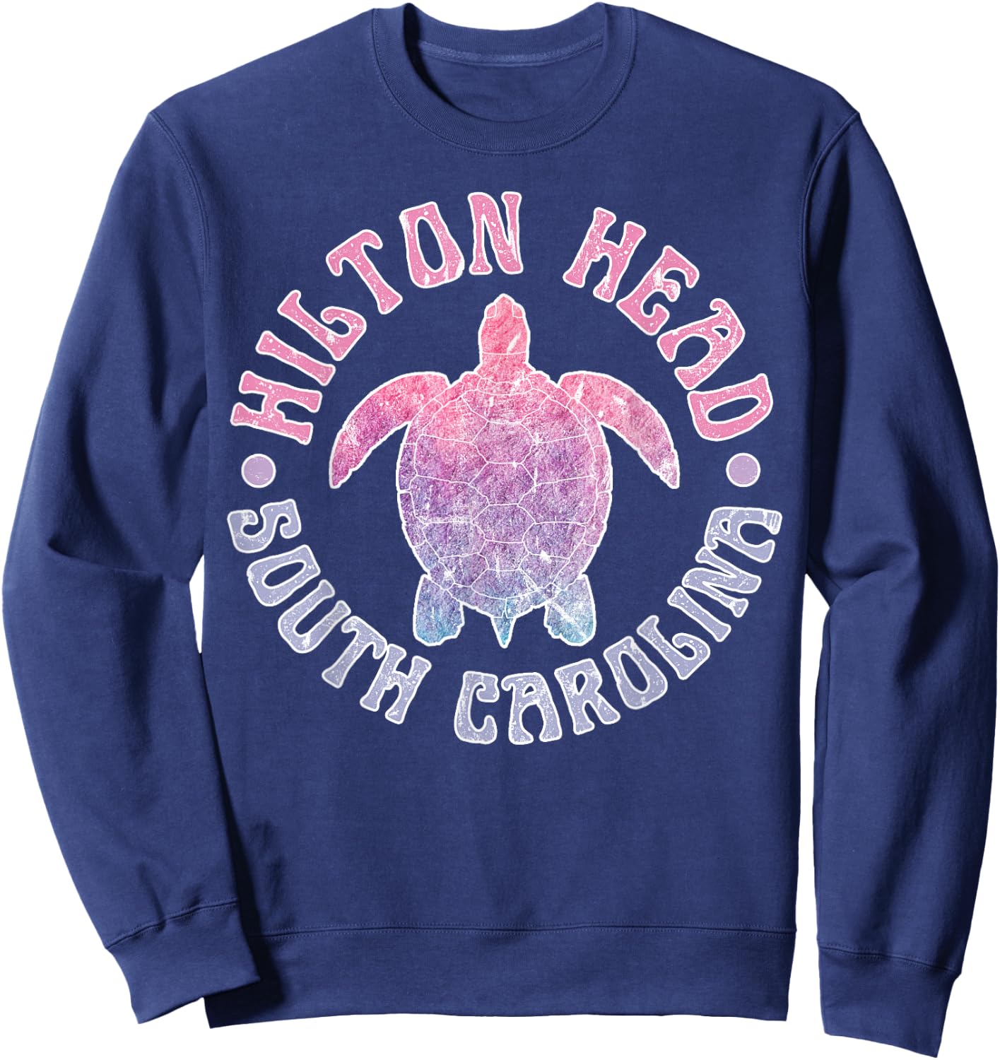 Hilton Head Island South Carolina Sea Turtle Beach Ocean Sweatshirt - Sweatshirt | Navy