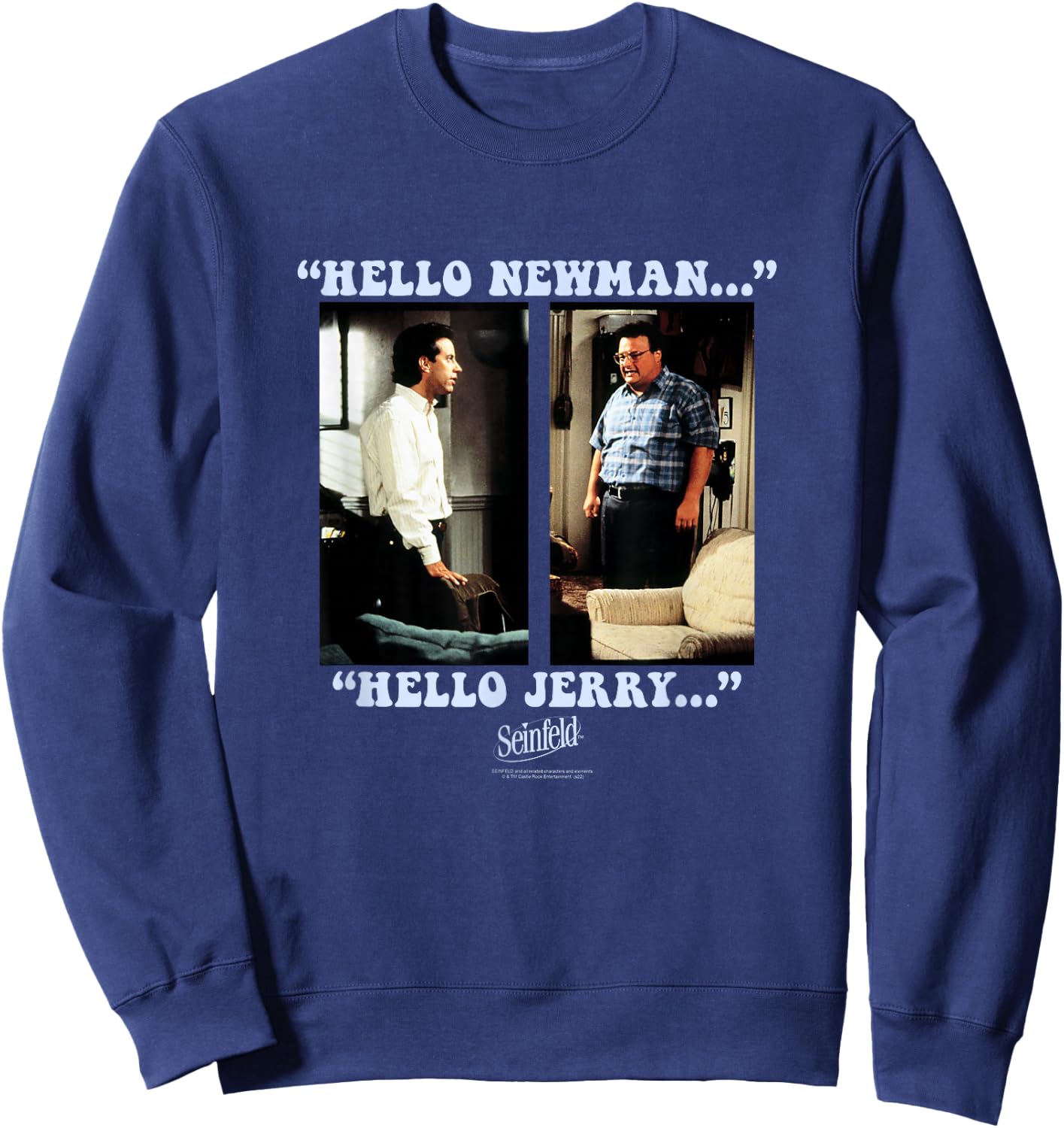 Seinfeld Newman and Jerry Face Off Funny 90's TV Show Sweatshirt - Sweatshirt | Navy