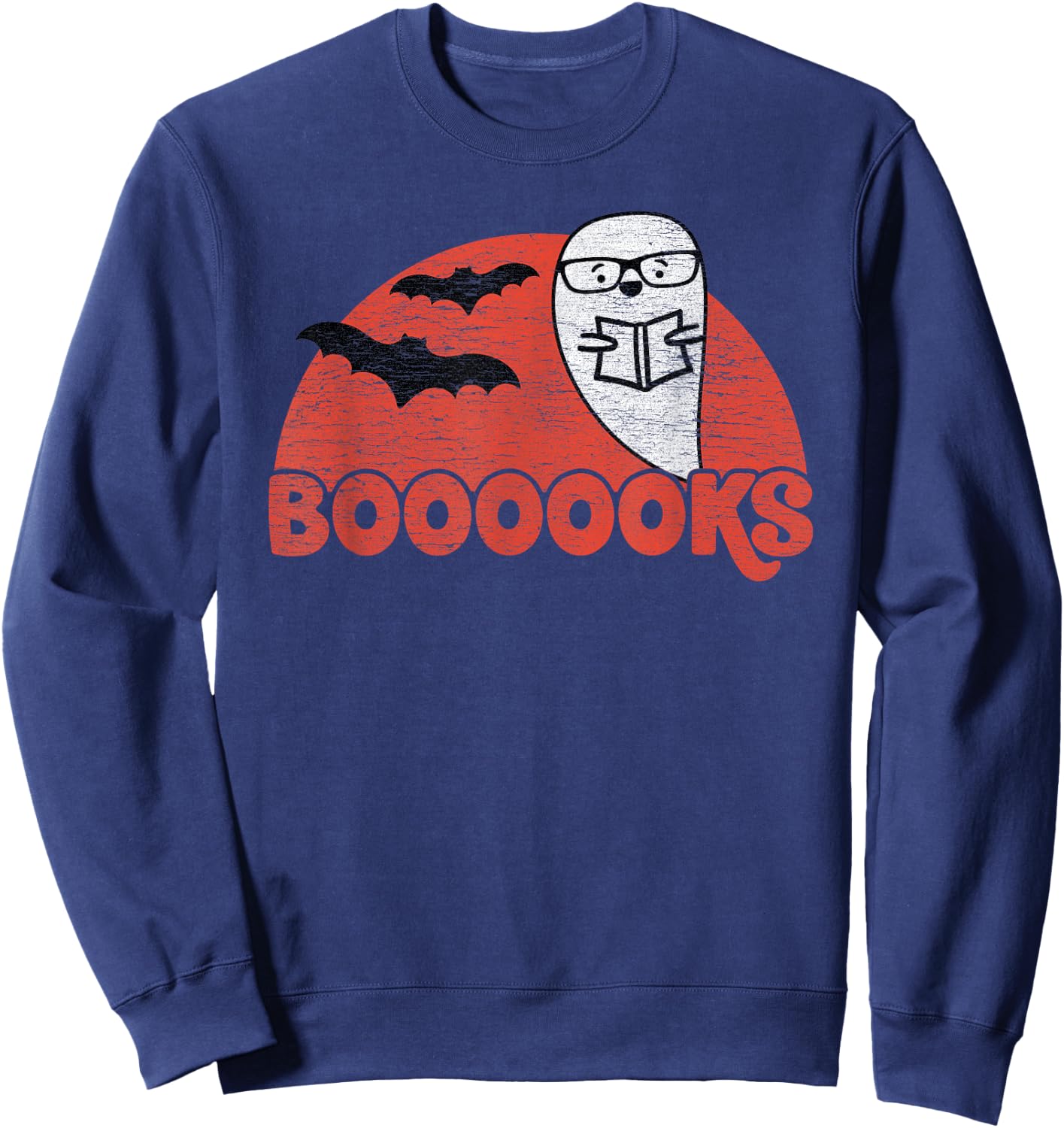 Cute Ghost Boooooks - School Librarian or Teacher Halloween Women Kids Sweatshirt - Sweatshirt | Navy