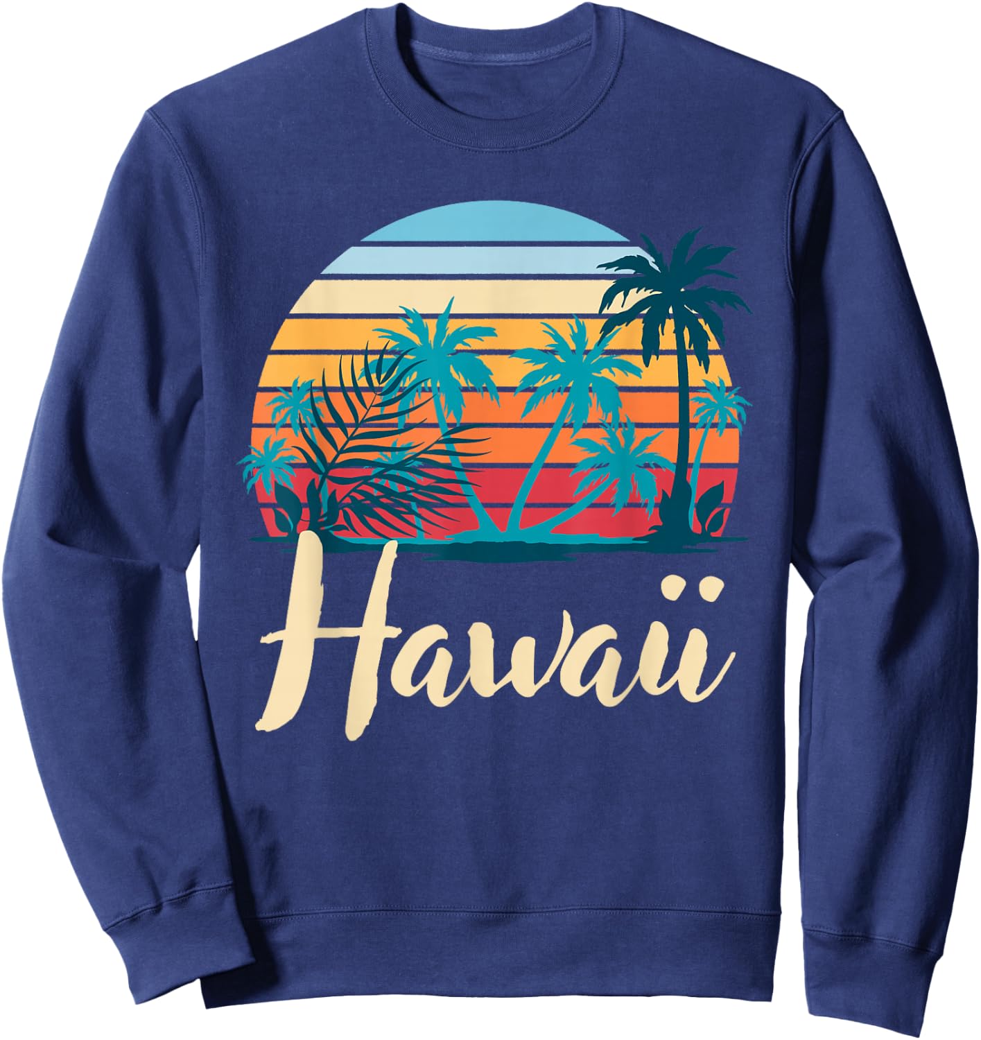 Hawaiian Summer Tropical Summer Holiday Retro Hawaii Sweatshirt - Sweatshirt | Navy