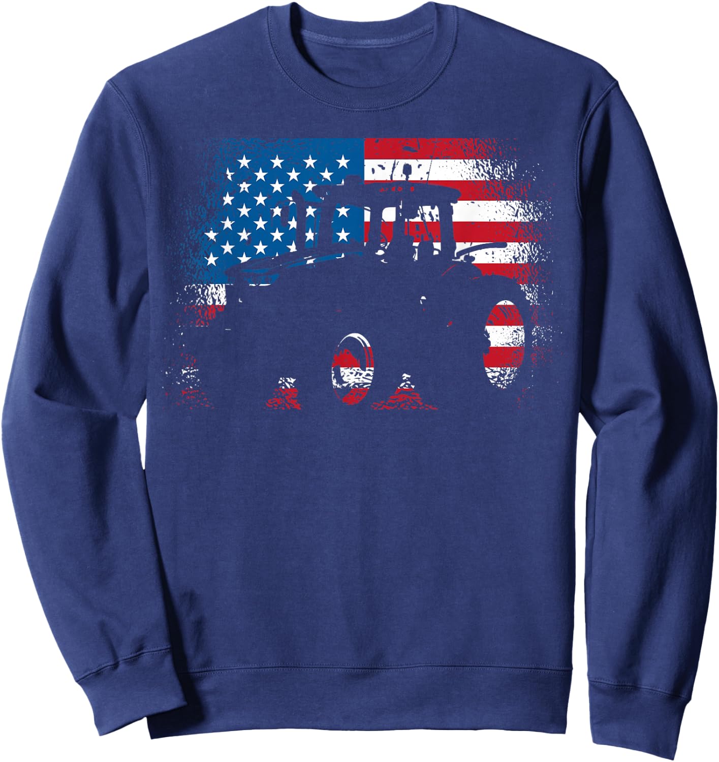 Tractor USA Flag Design for Patriotic Farmer Small Sweatshirt - Sweatshirt | Navy