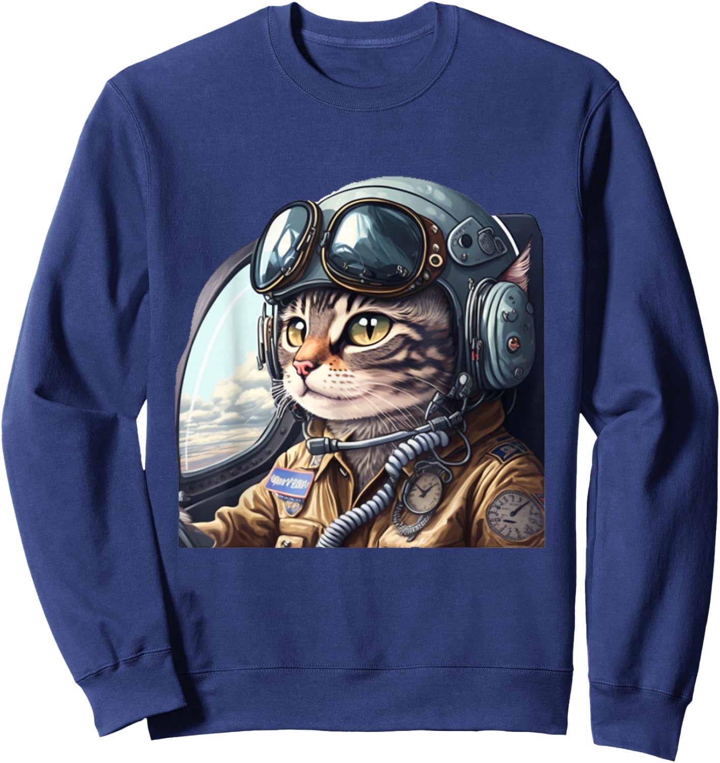 Cat Pilot Sweatshirt - Sweatshirt | Navy