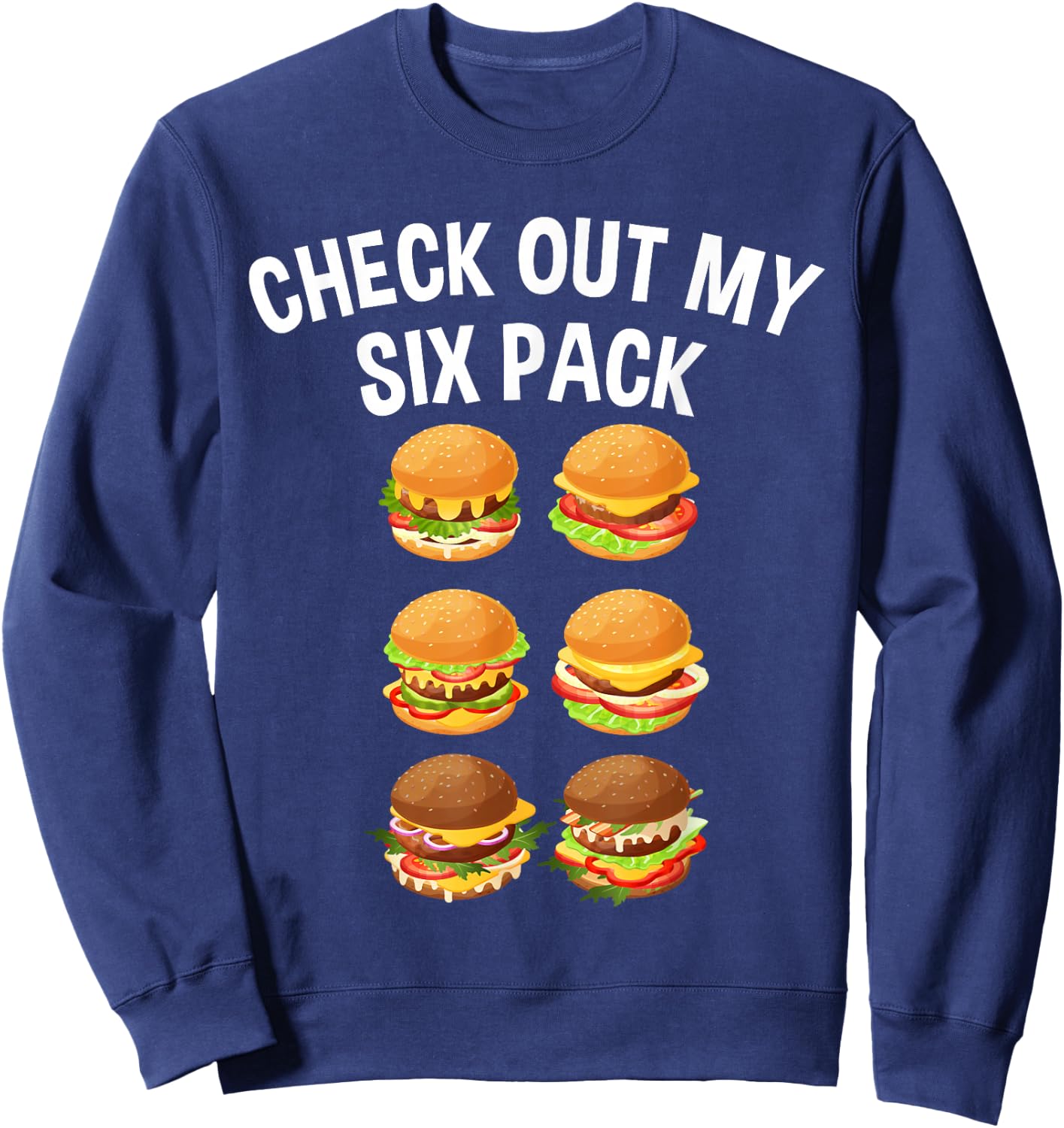 Best Hamburger Art Men Women Fast Food Cheeseburger Lovers Sweatshirt - Sweatshirt | Navy