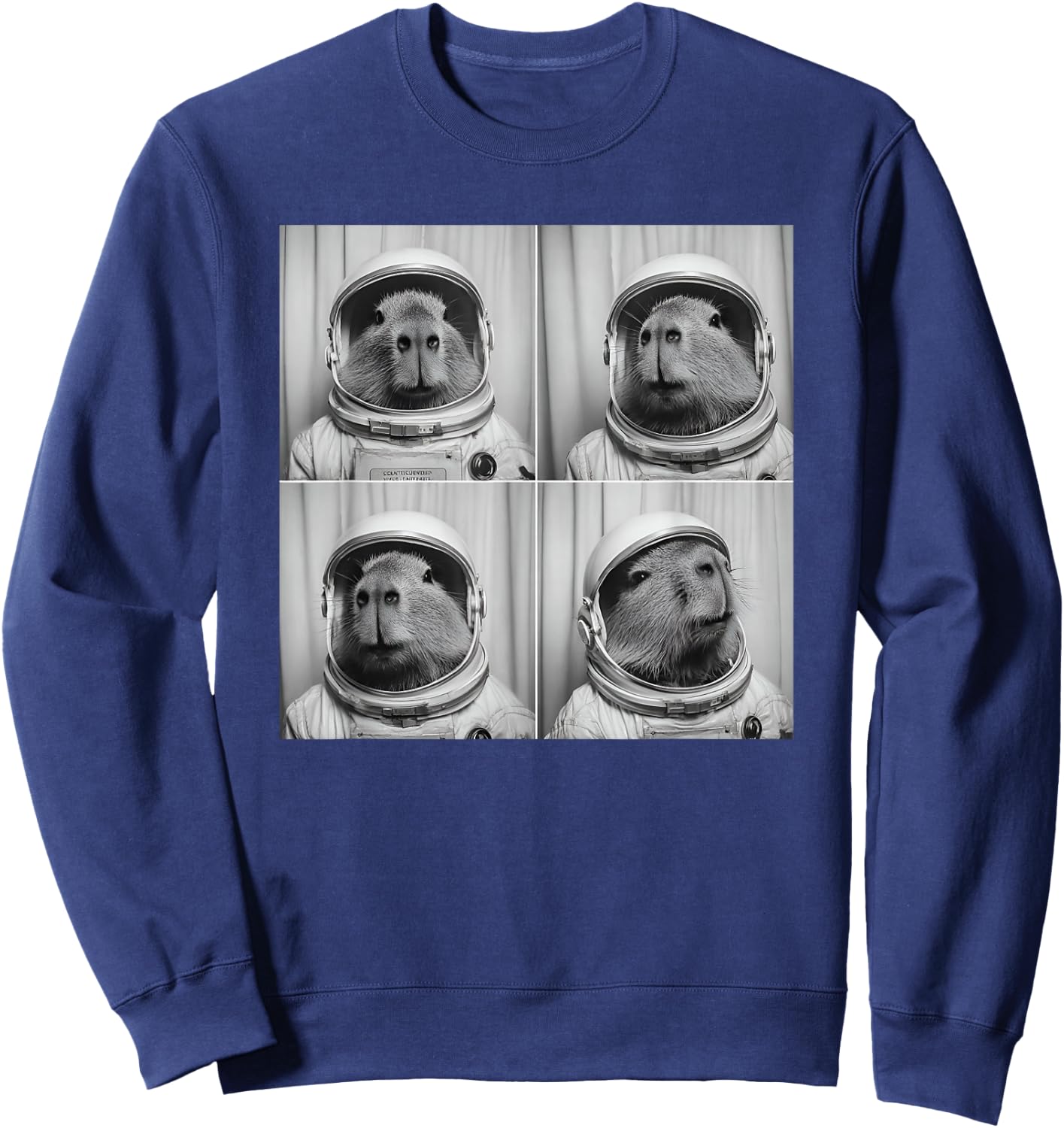 Capy Bara Astronaut Space Themed Capybara Sweatshirt - Sweatshirt | Navy