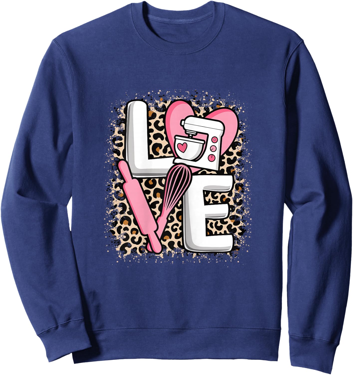 Love Baking Cute Baker Women Girls Sweatshirt - Sweatshirt | Navy