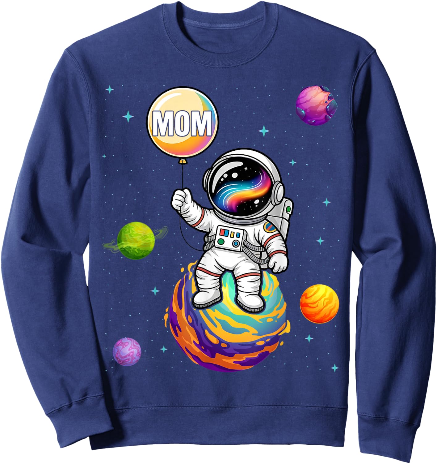 Mom of The Boy Space Astronaut 1st Birthday Family Sweatshirt - Sweatshirt | Navy