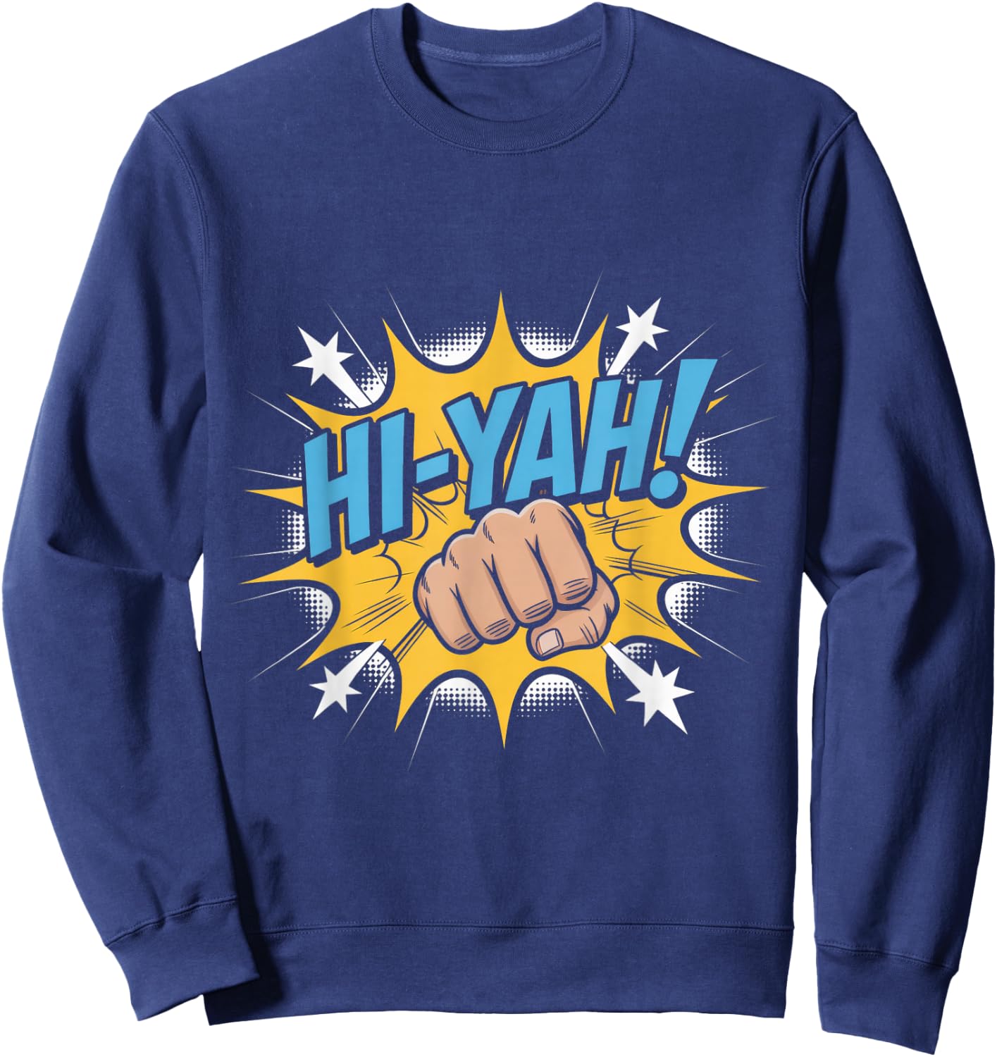 Karate Chop Hi-Yah Comic Pop Art Sweatshirt - Sweatshirt | Navy