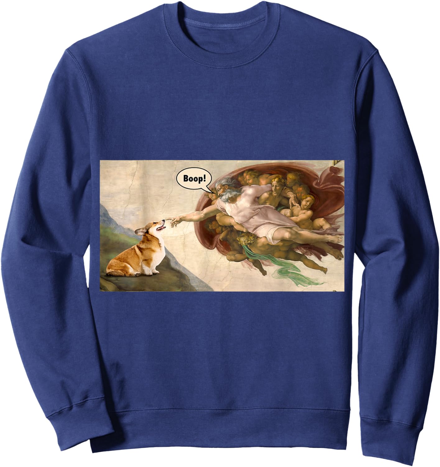 Boop The Snoot of Welsh Corgi Funny Korgi Dog Meme Sweatshirt - Sweatshirt | Navy
