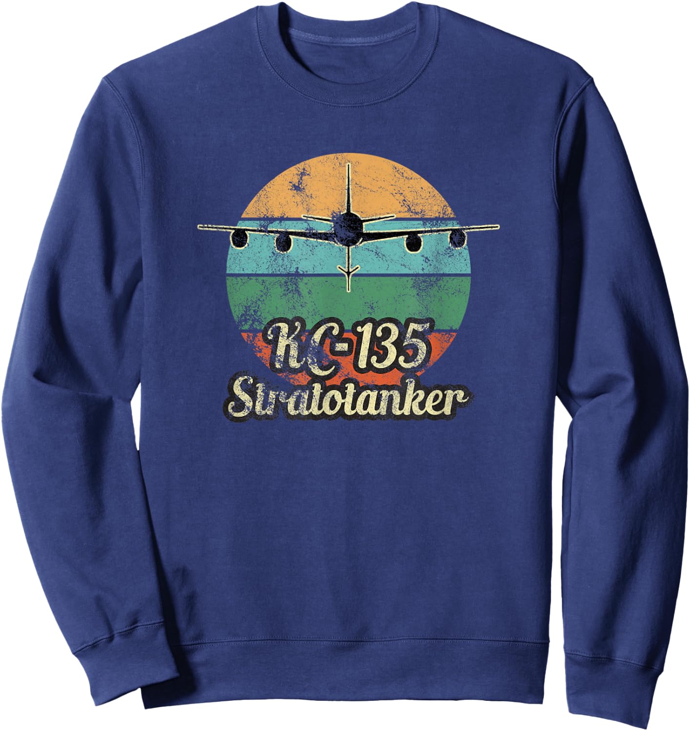 KC-135 Stratotanker Vintage Sunset Air Refueling Airplane Sweatshirt - Sweatshirt | Navy