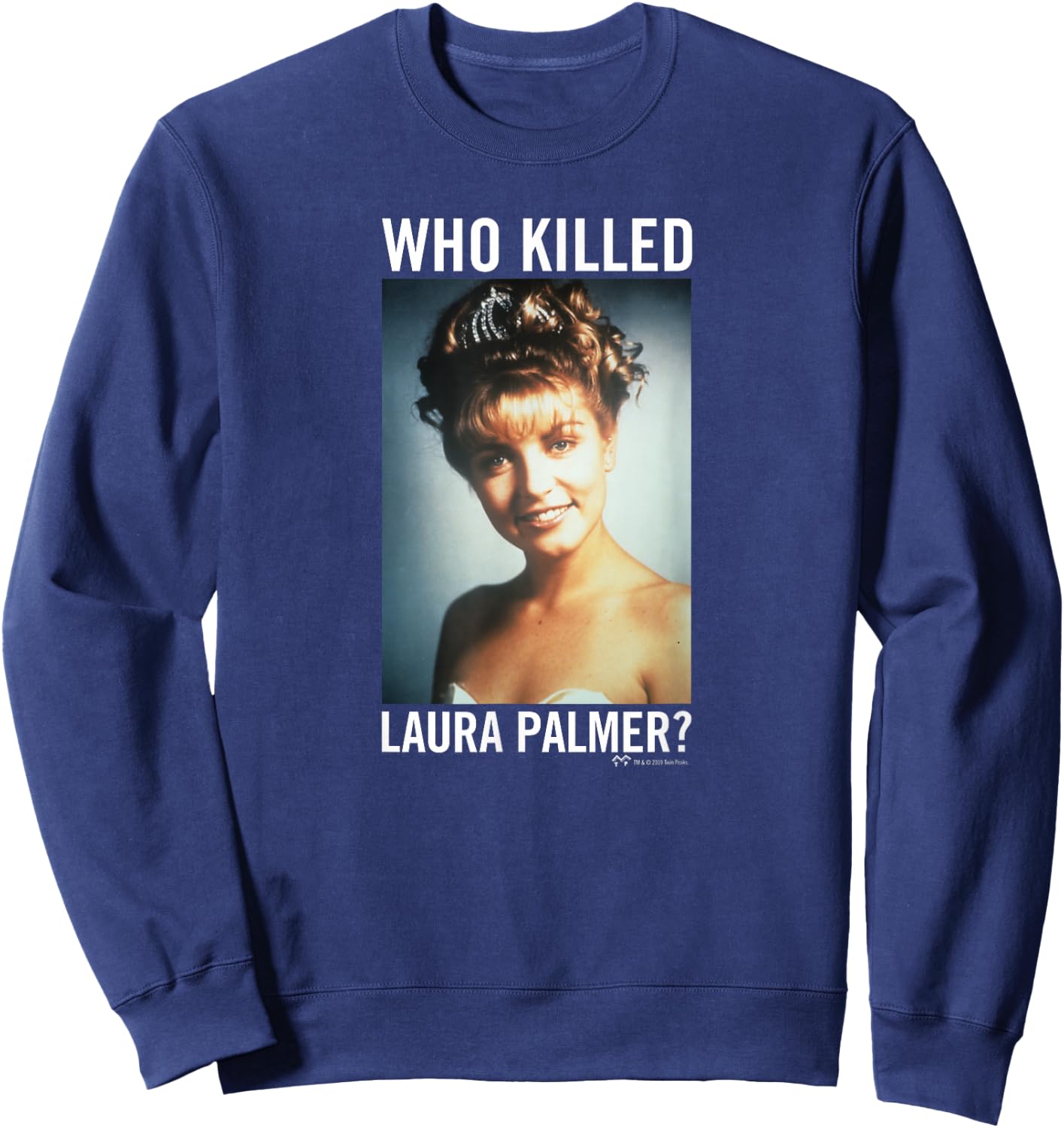 SHOWTIME Twin Peaks Who Killed Laura Palmer? -Adults , Black, Small, Short Sleeve Sweatshirt - Sweatshirt | Navy