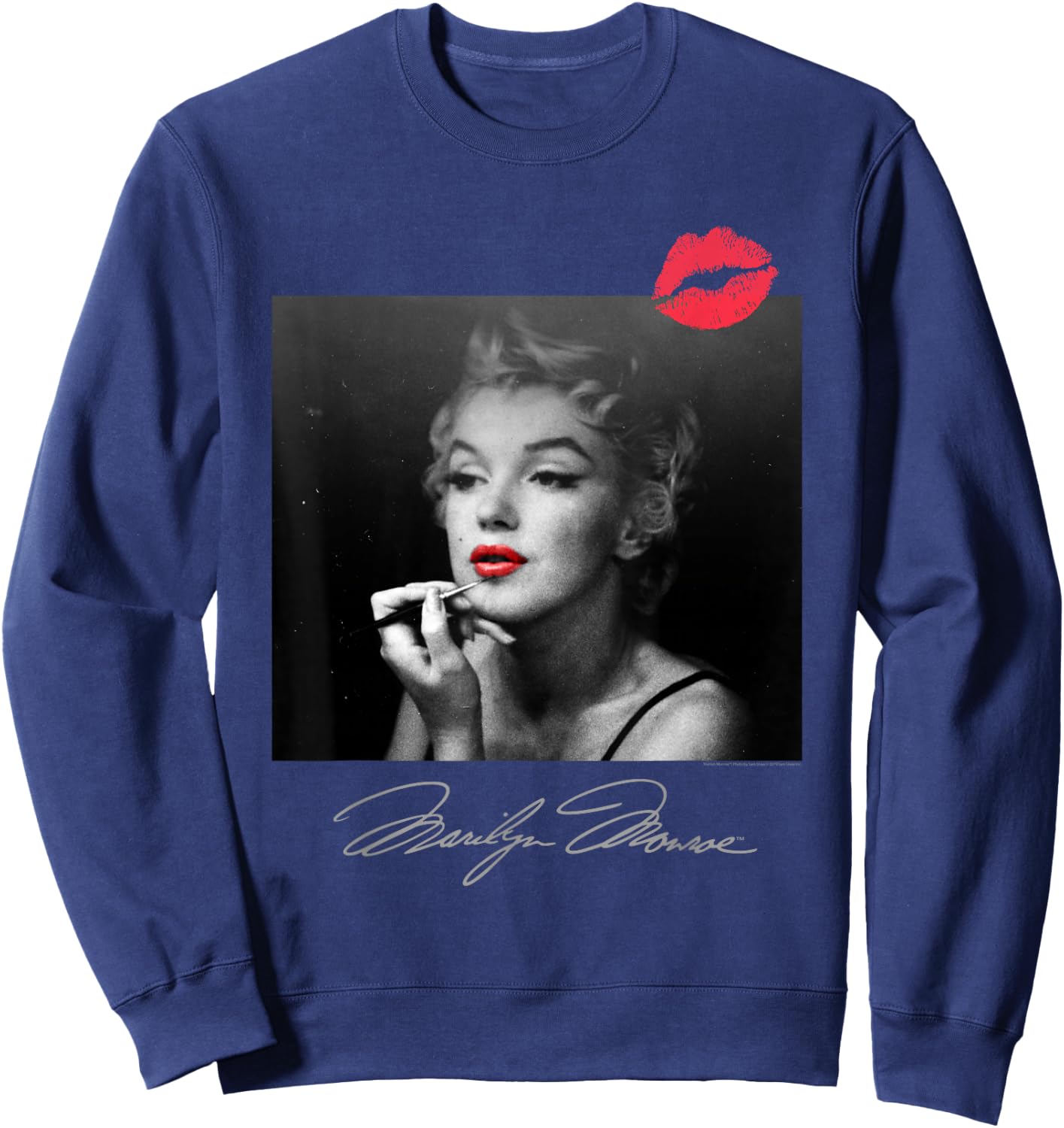 Marilyn Monroe Makeup Room Kiss Small Sweatshirt - Sweatshirt | Navy