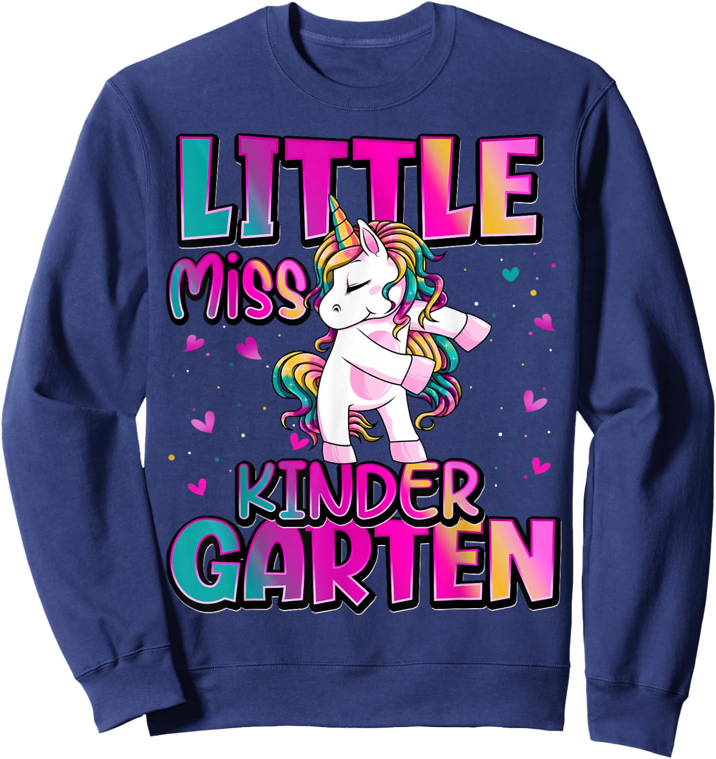 Little Miss Kindergarten Back To School Girls Kindergarten Sweatshirt - Sweatshirt | Navy