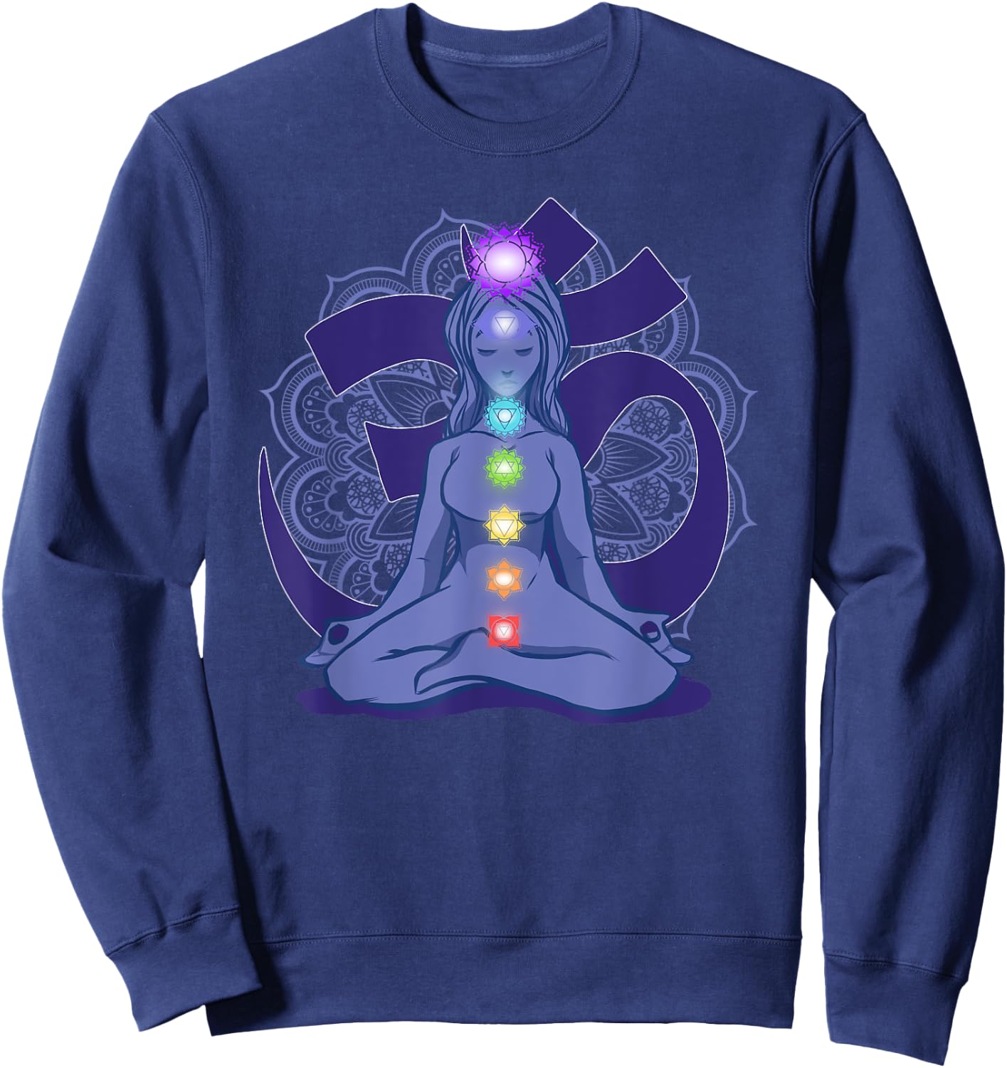 Yoga Meditation Spiritual Body Energy Chakra Sweatshirt - Sweatshirt | Navy