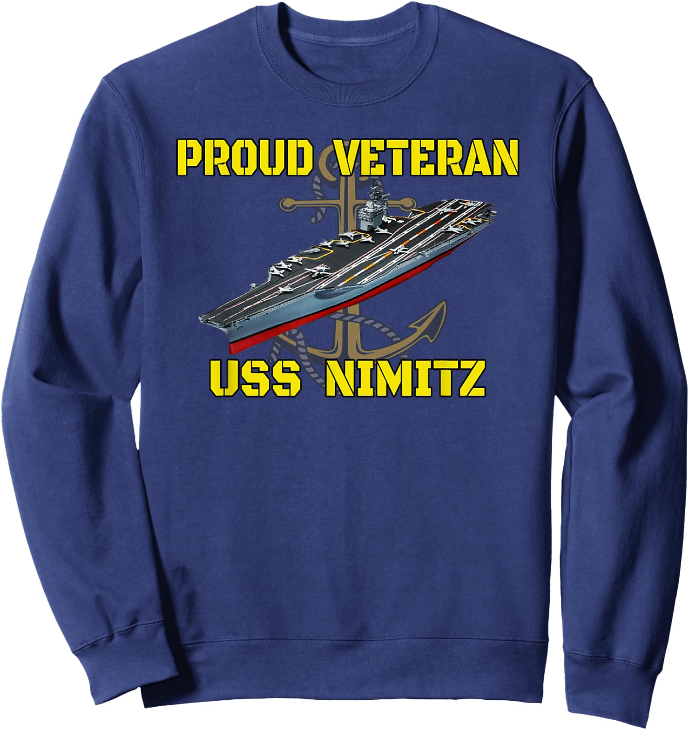 Aircraft Carrier USS Nimitz Veterans Day Fathers Day Grandpa Sweatshirt - Sweatshirt | Navy