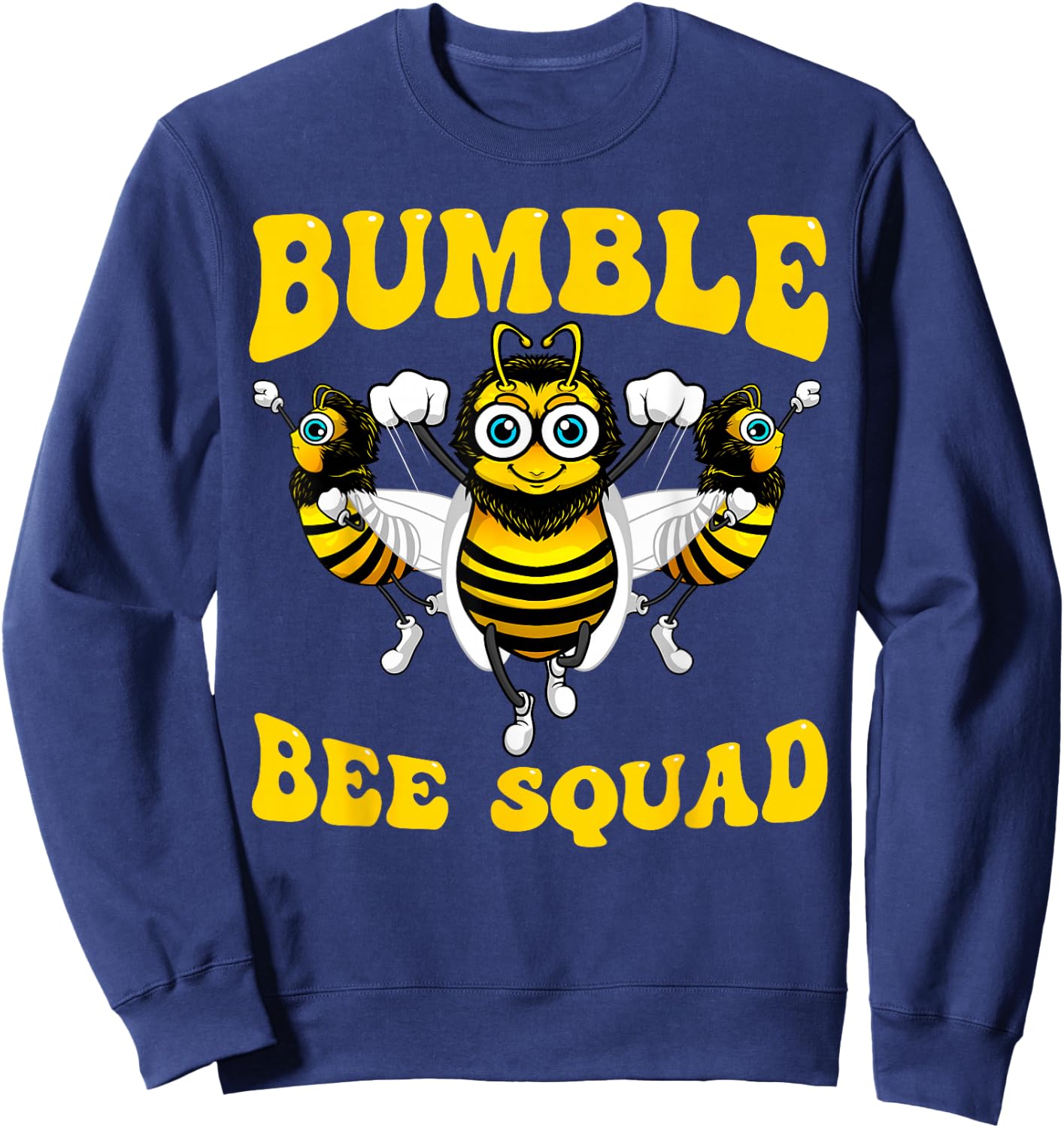 Funny Bumble Bee Design For Kids Men Women Bee Squad Buddies Sweatshirt - Sweatshirt | Navy