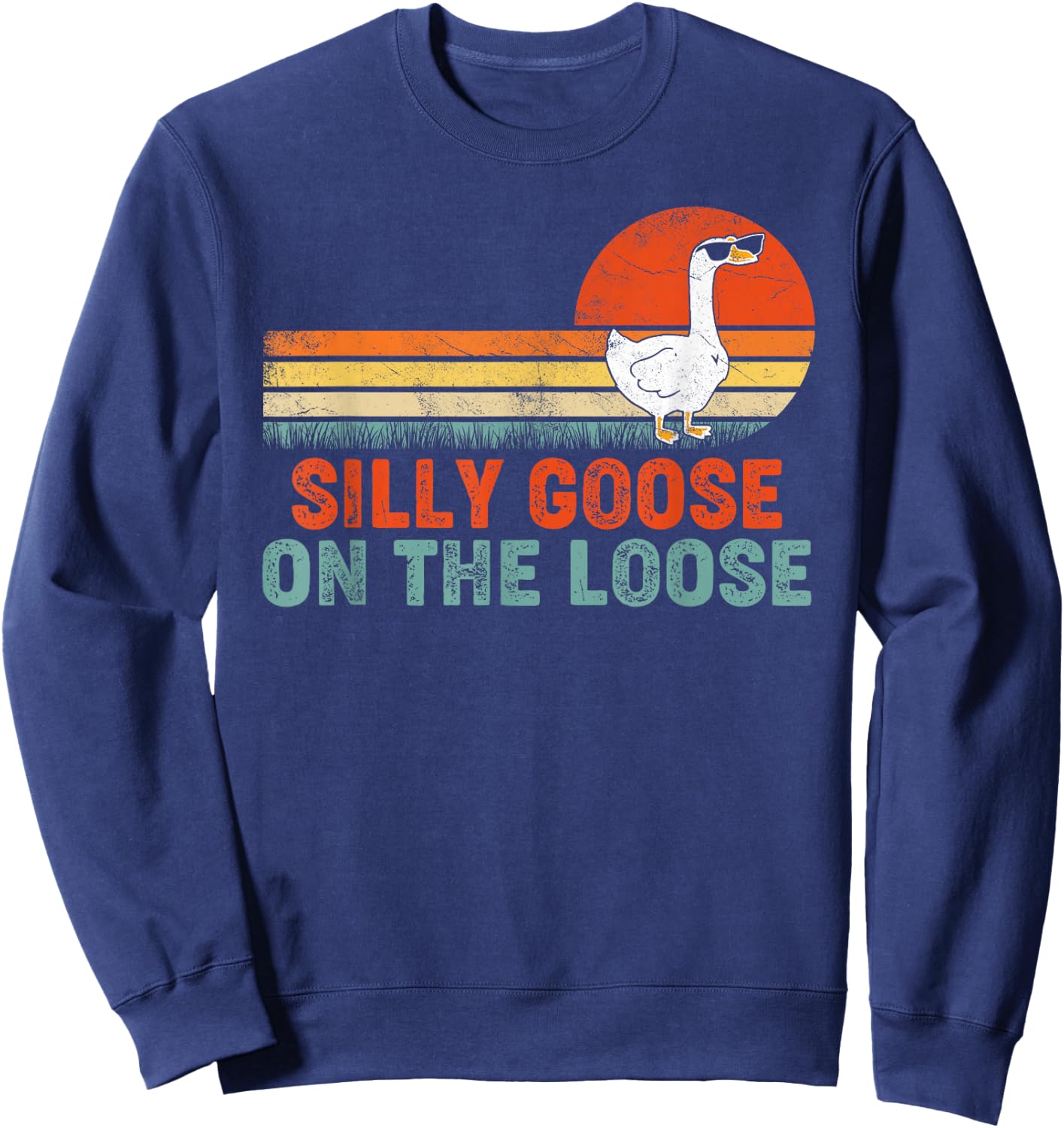 Silly Goose Shirt, Graphic Men, Funny Shirts Sweatshirt - Sweatshirt | Navy
