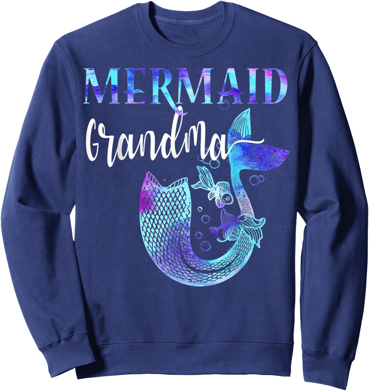 Girl Birthday Party Outfit Grandma Mermaid Grandma Shirt Sweatshirt - Sweatshirt | Navy