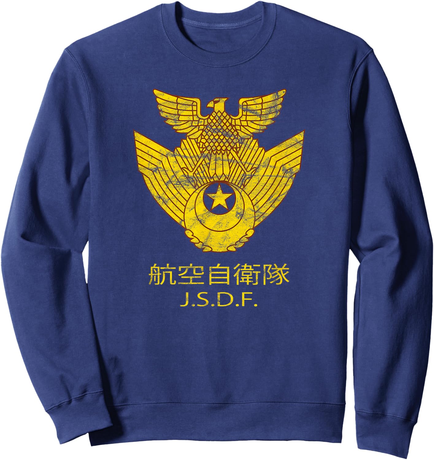 JASDF Japanese Air Self-Defense Force Vintage Emblem Sweatshirt - Sweatshirt | Navy