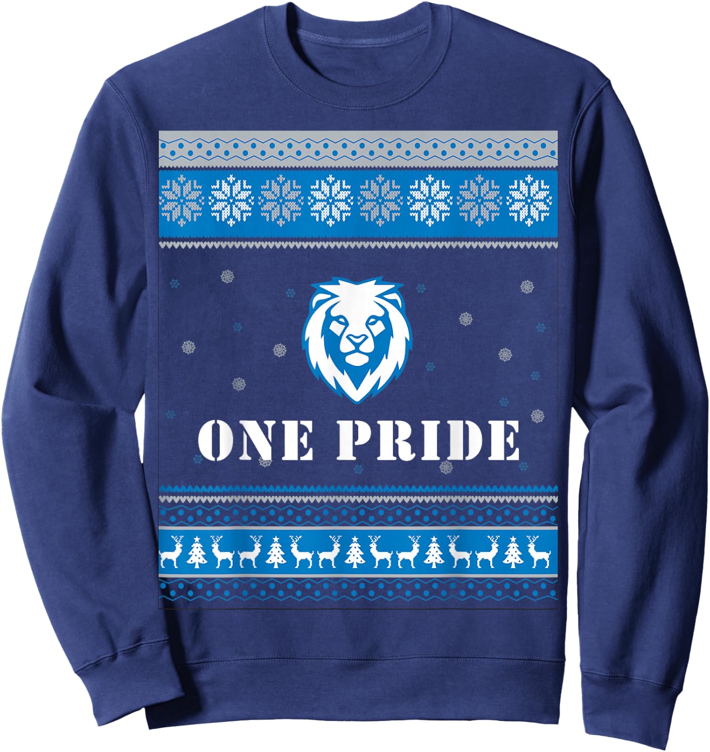 One Pride Lions Head Ugly Christmas Sweater Sweatshirt - Sweatshirt | Navy