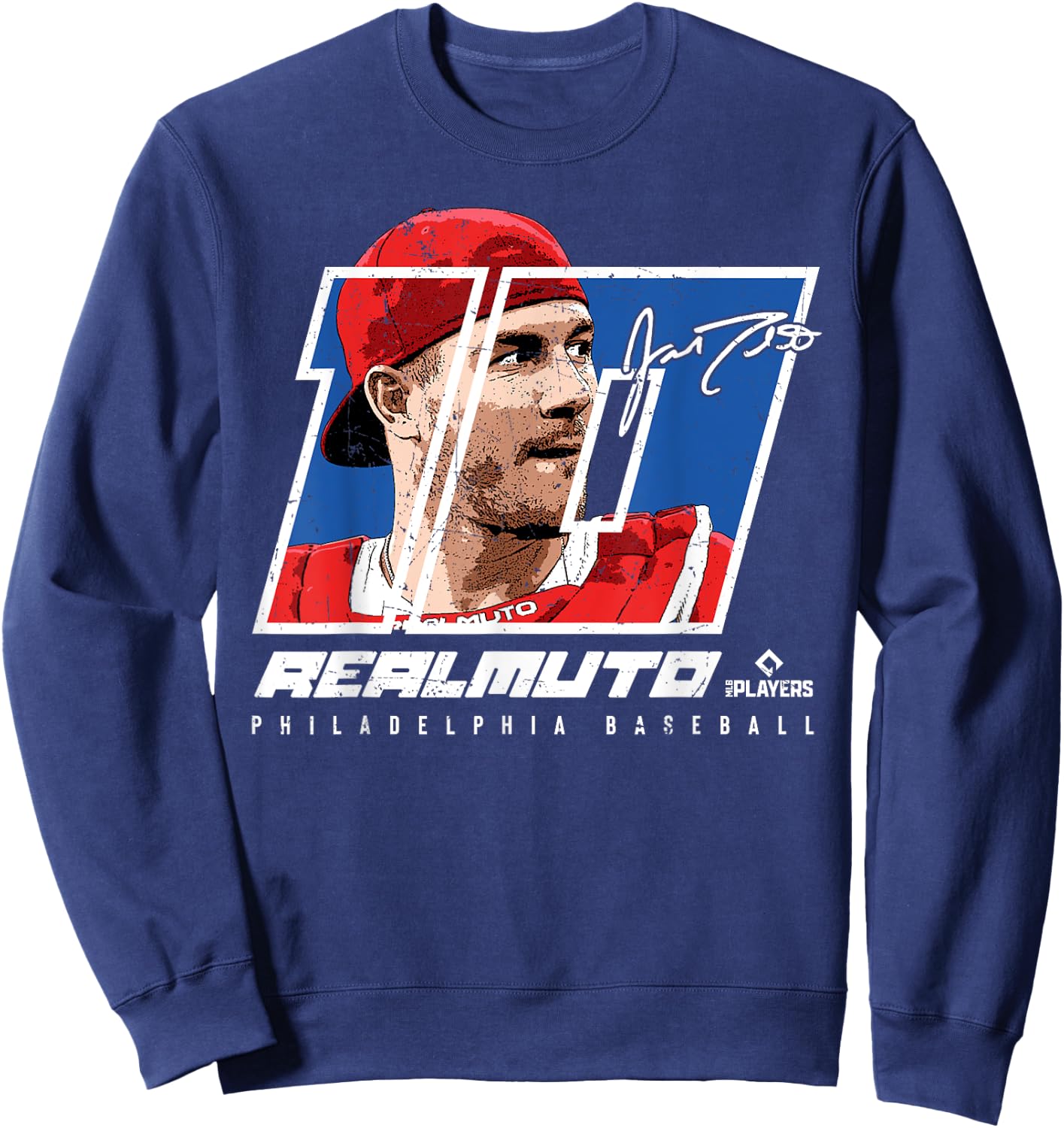 JT Realmuto Silhouette Philadelphia MLBPA Sweatshirt - Sweatshirt | Navy