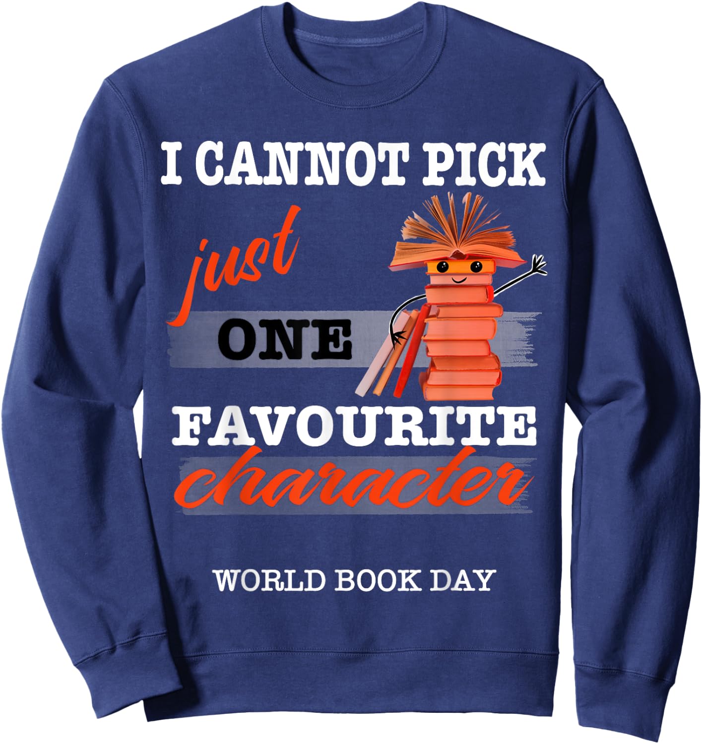 World Book Day, Cute Book Character Sweatshirt - Sweatshirt | Navy