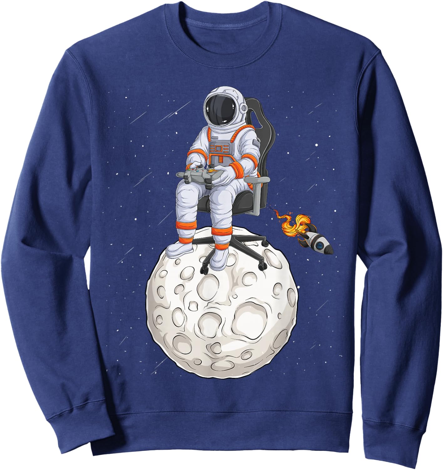 Astronaut Gamer Outer Space Men kids Gaming System Planets Sweatshirt - Sweatshirt | Navy