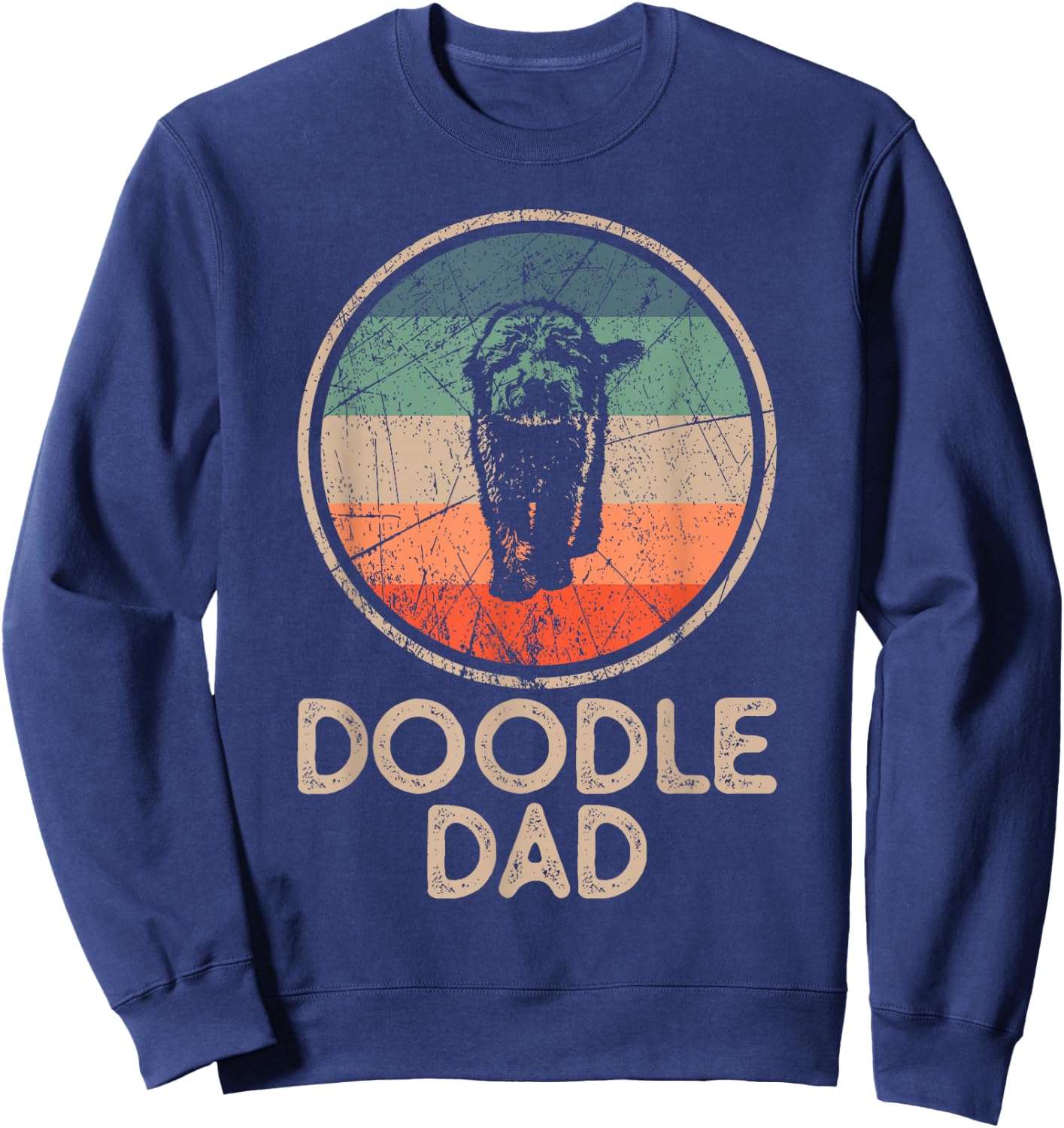 Doodle Dog - Vintage Doodle Dad Small Sweatshirt - Sweatshirt | Navy